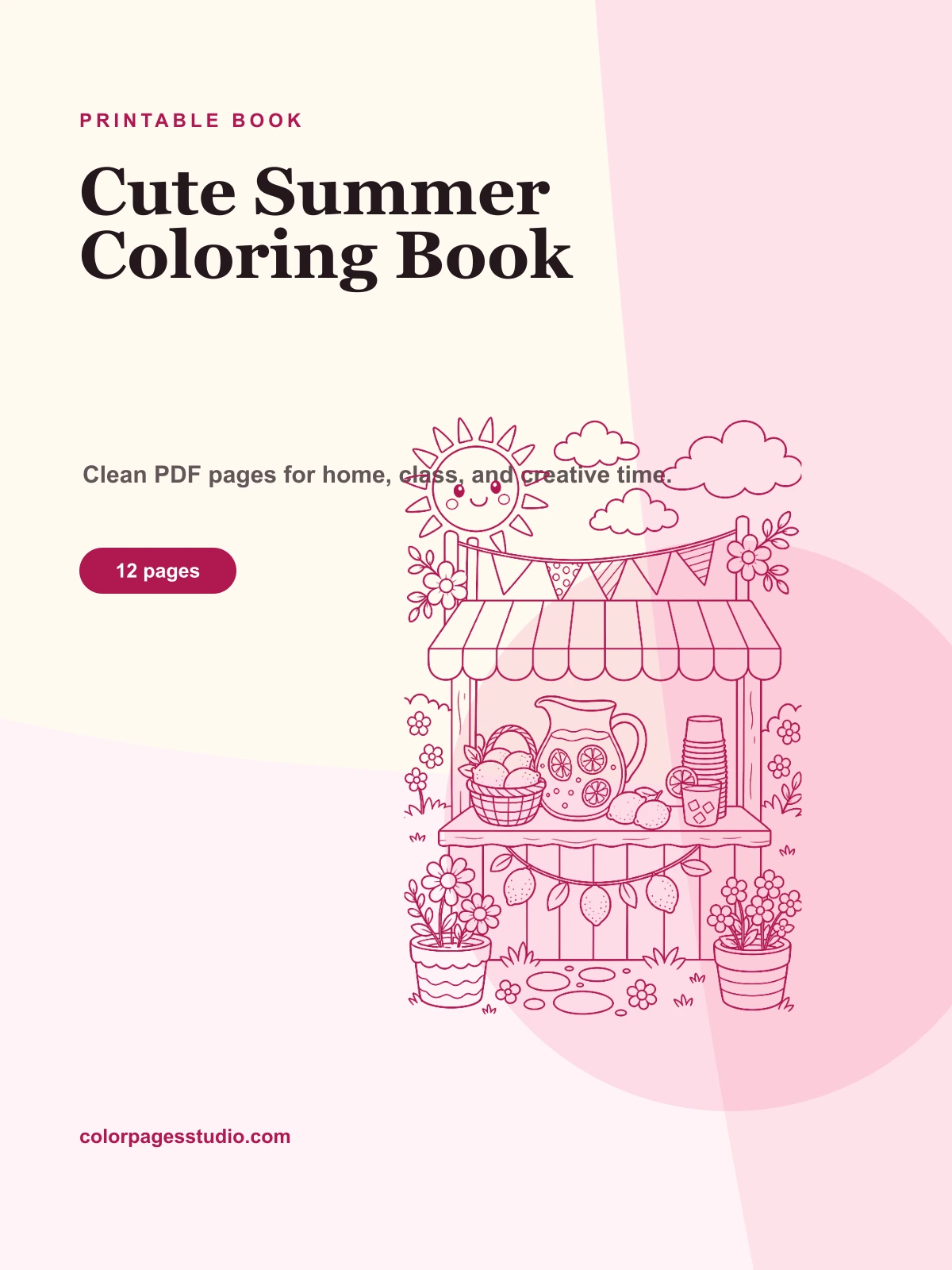 Cute Summer Coloring Book cover
