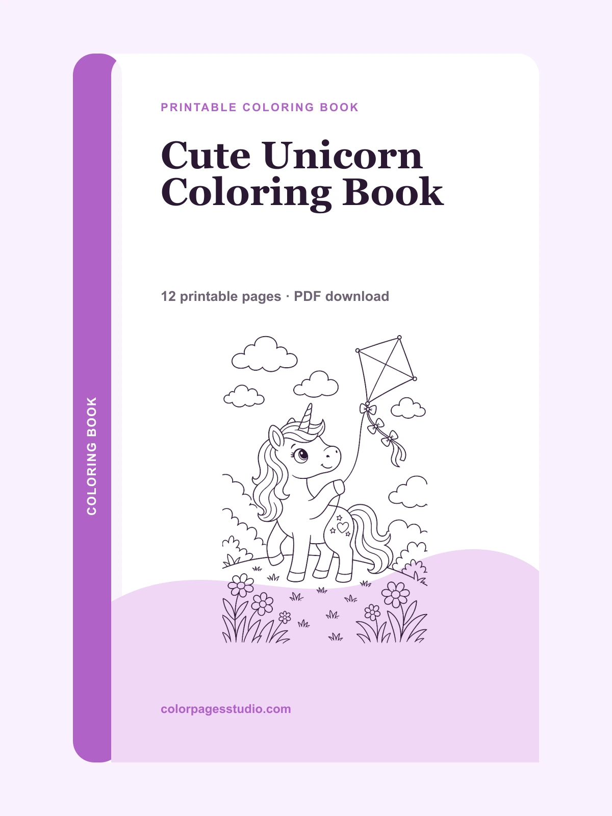 Cute Unicorn Coloring Book cover