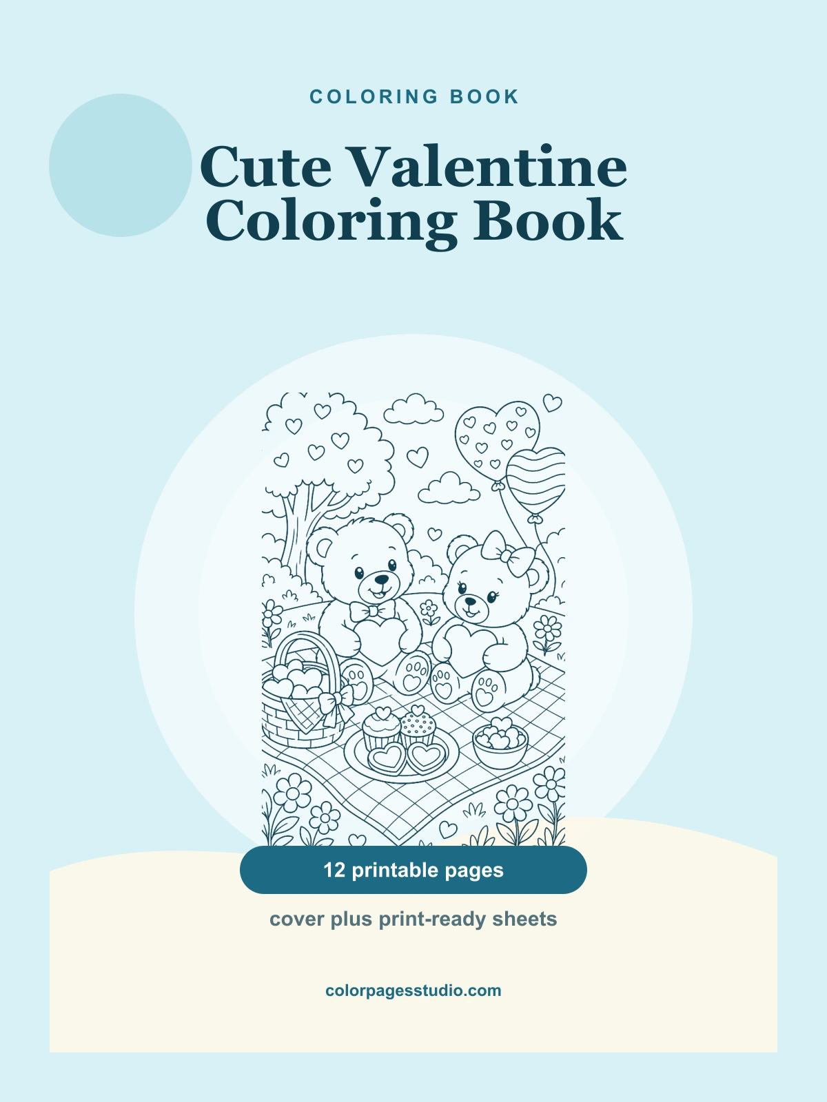 Cute Valentine Coloring Book cover