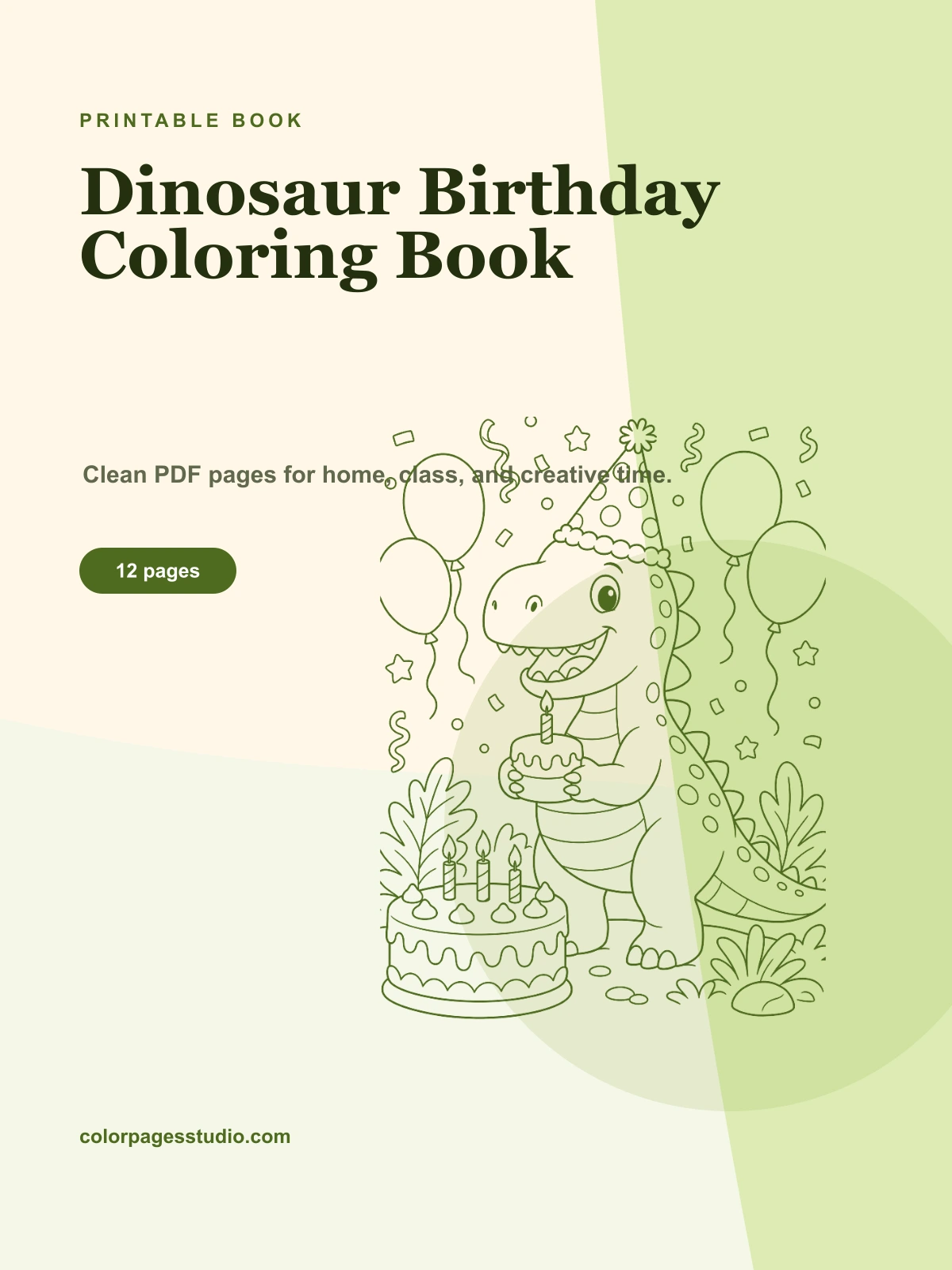 Dinosaur Birthday Coloring Book cover