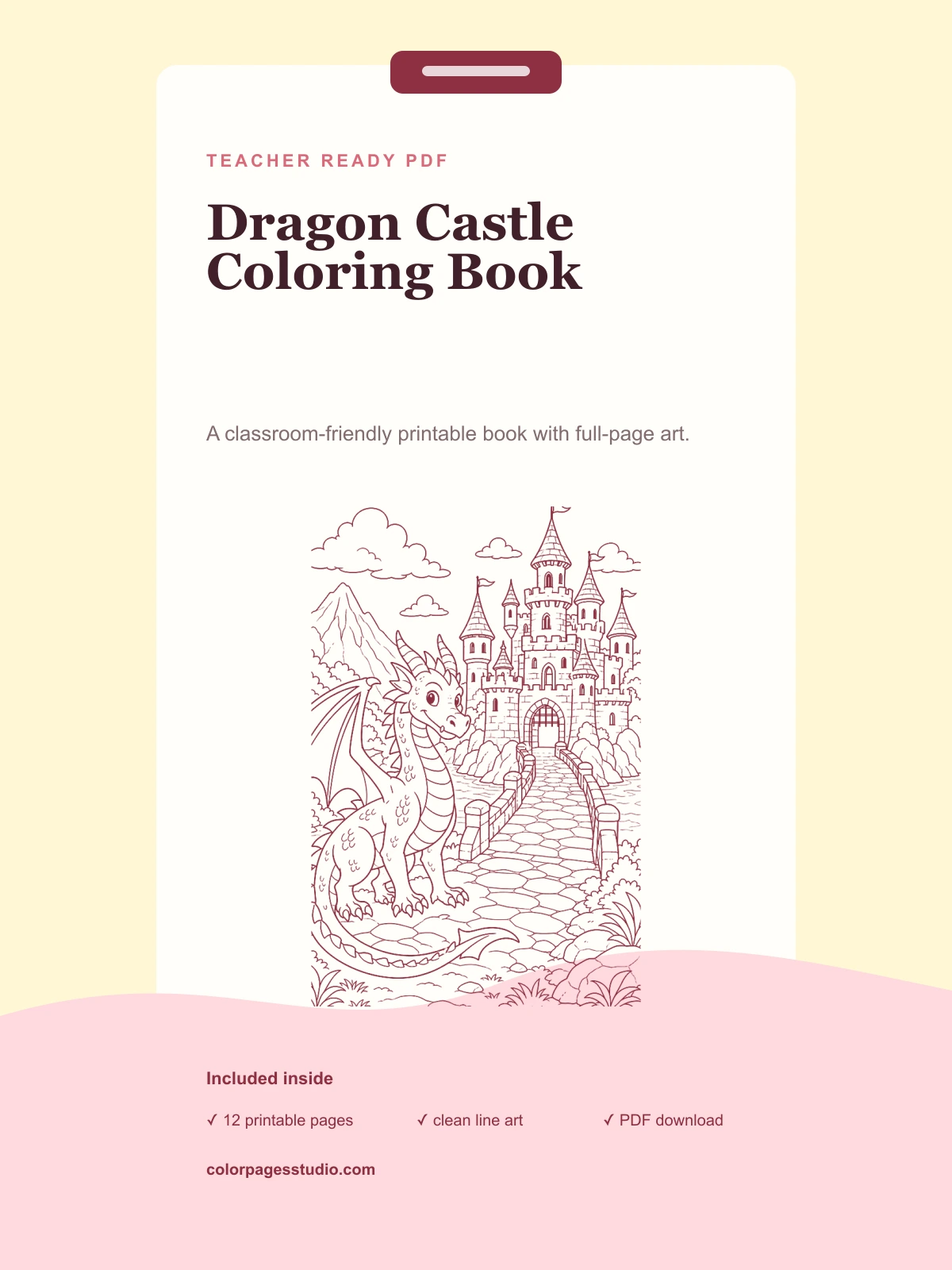 Dragon Castle Coloring Book cover
