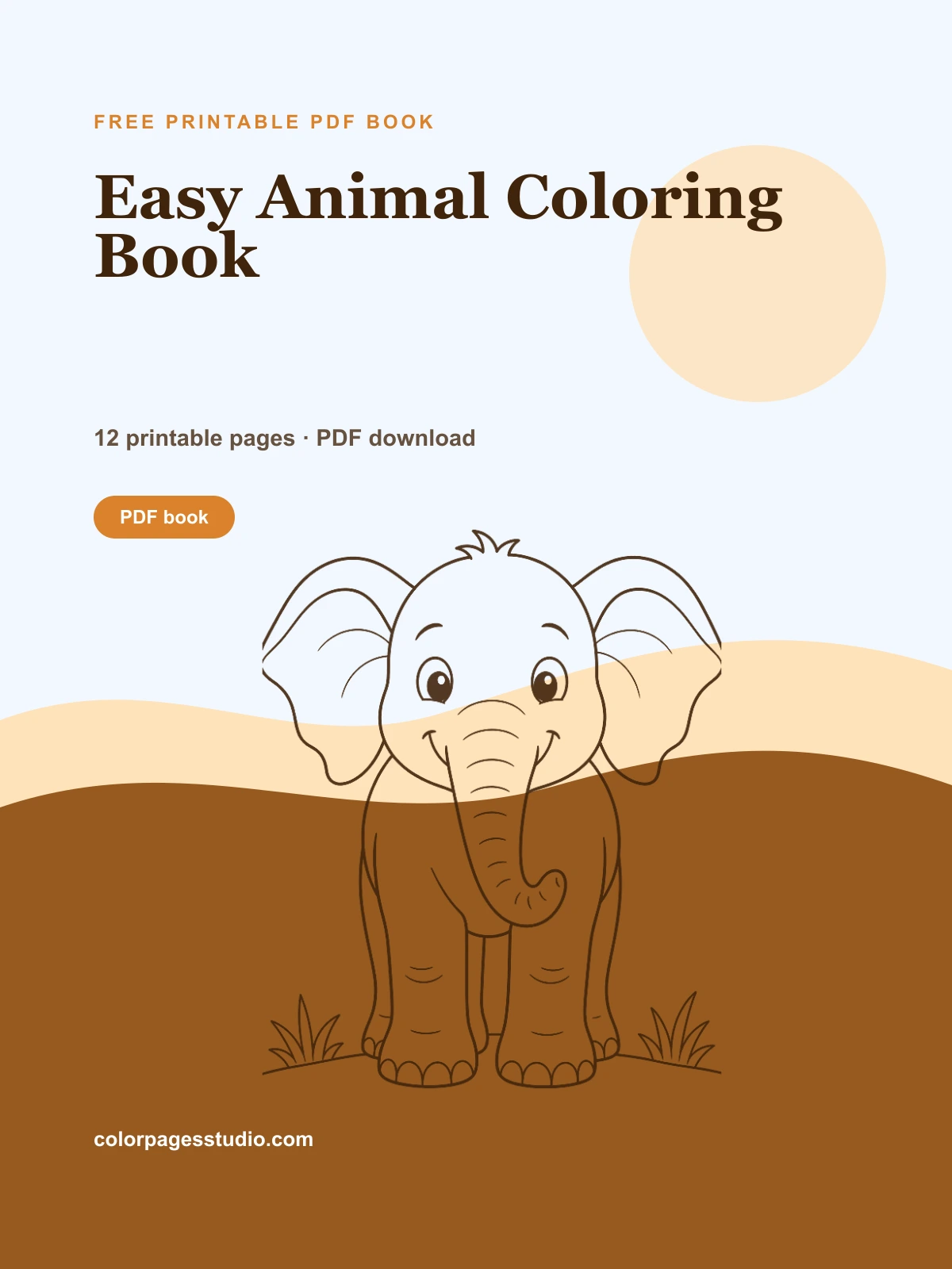 Easy Animal Coloring Book cover