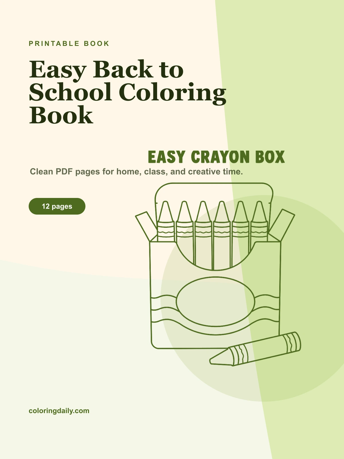 Easy Back to School Coloring Book cover