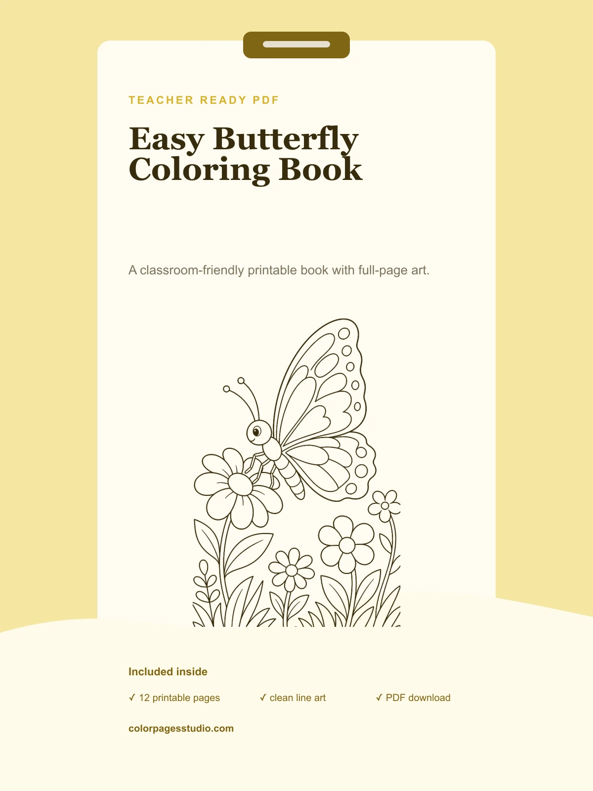 Easy Butterfly Coloring Book cover
