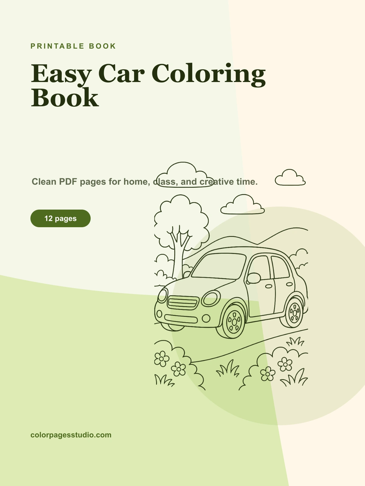 Easy Car Coloring Book cover
