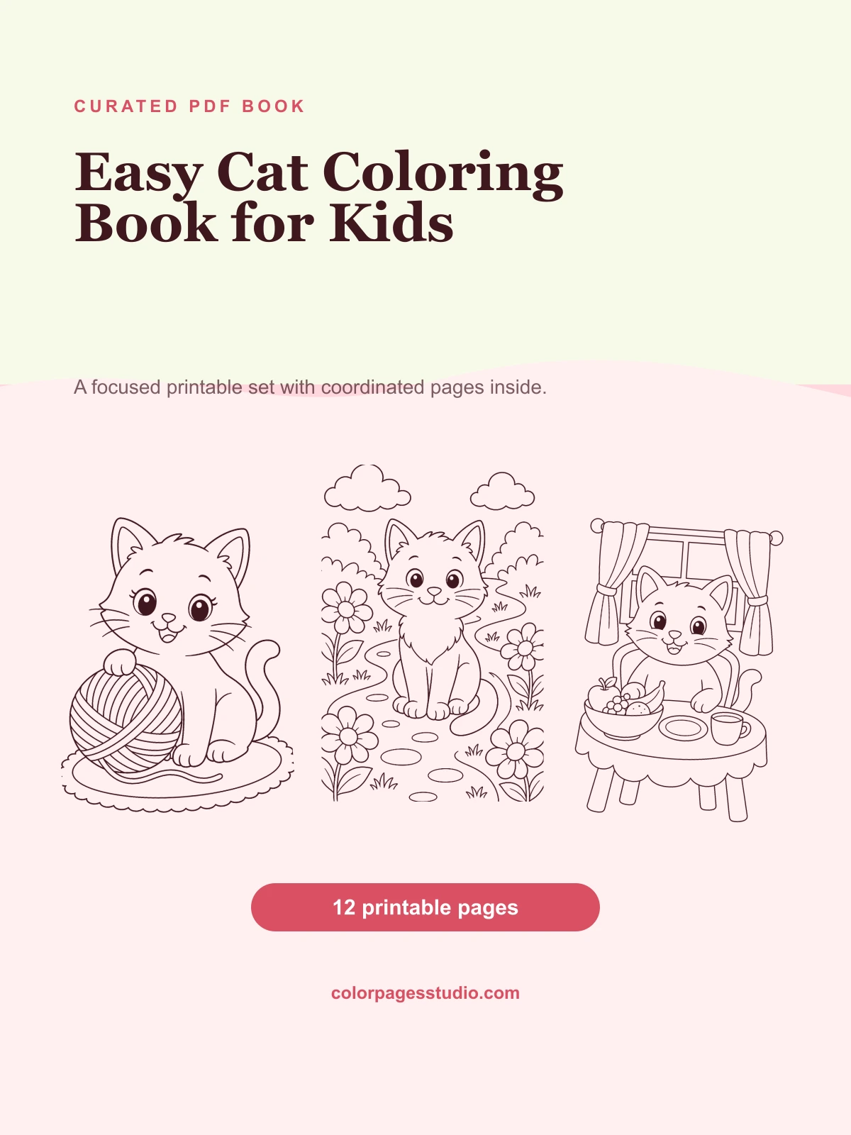 Easy Cat Coloring Book for Kids cover
