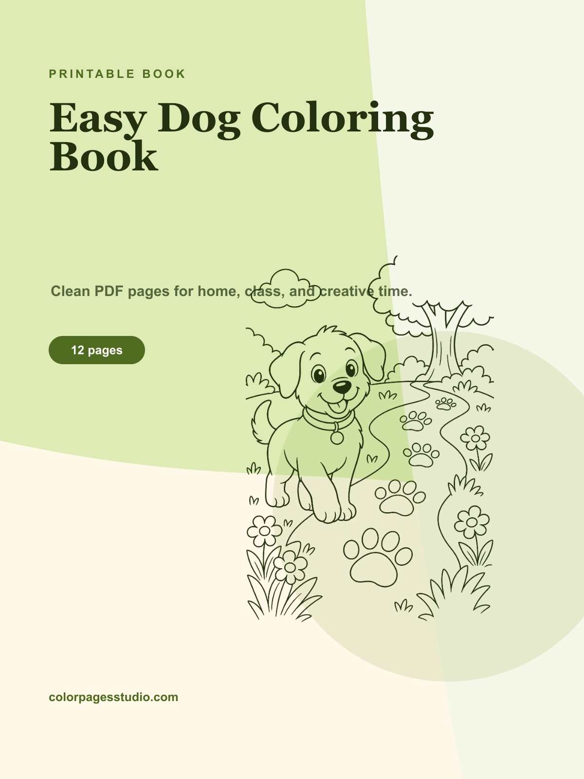 Easy Dog Coloring Book cover