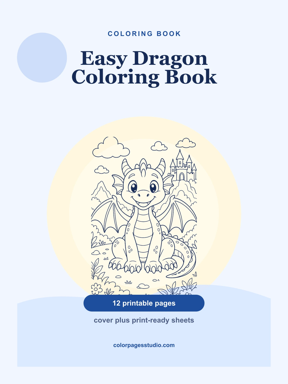 Easy Dragon Coloring Book cover