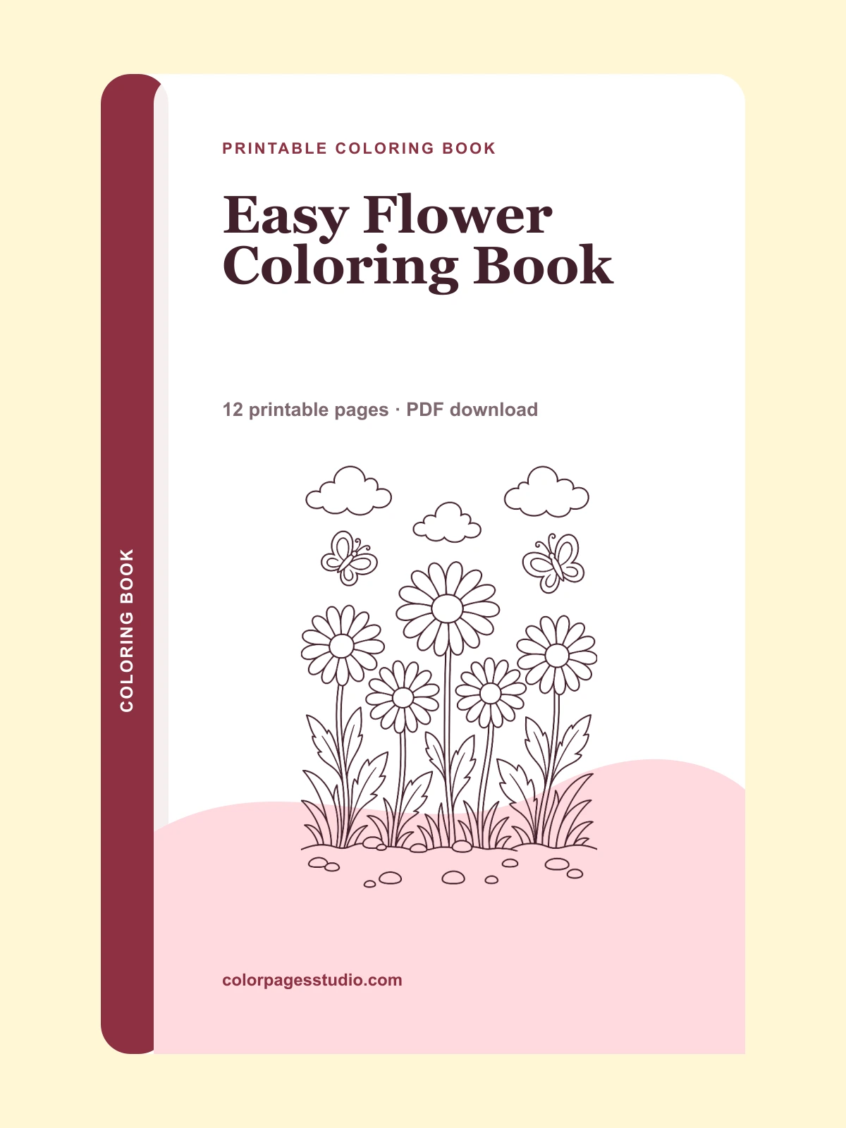 Easy Flower Coloring Book cover