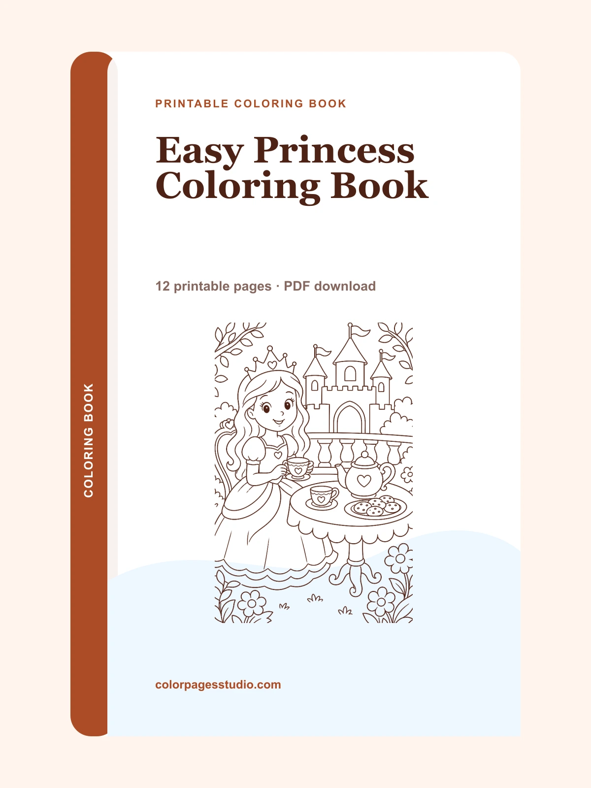 Easy Princess Coloring Book cover