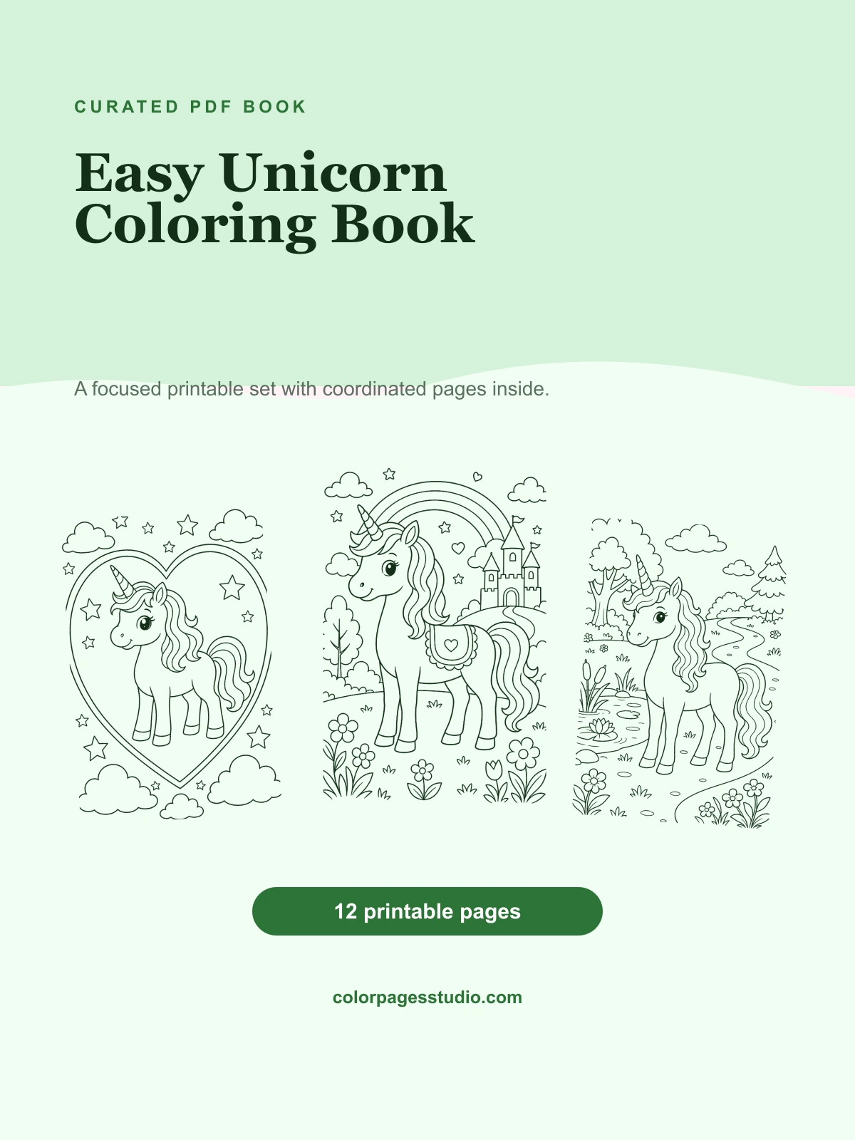 Easy Unicorn Coloring Book cover