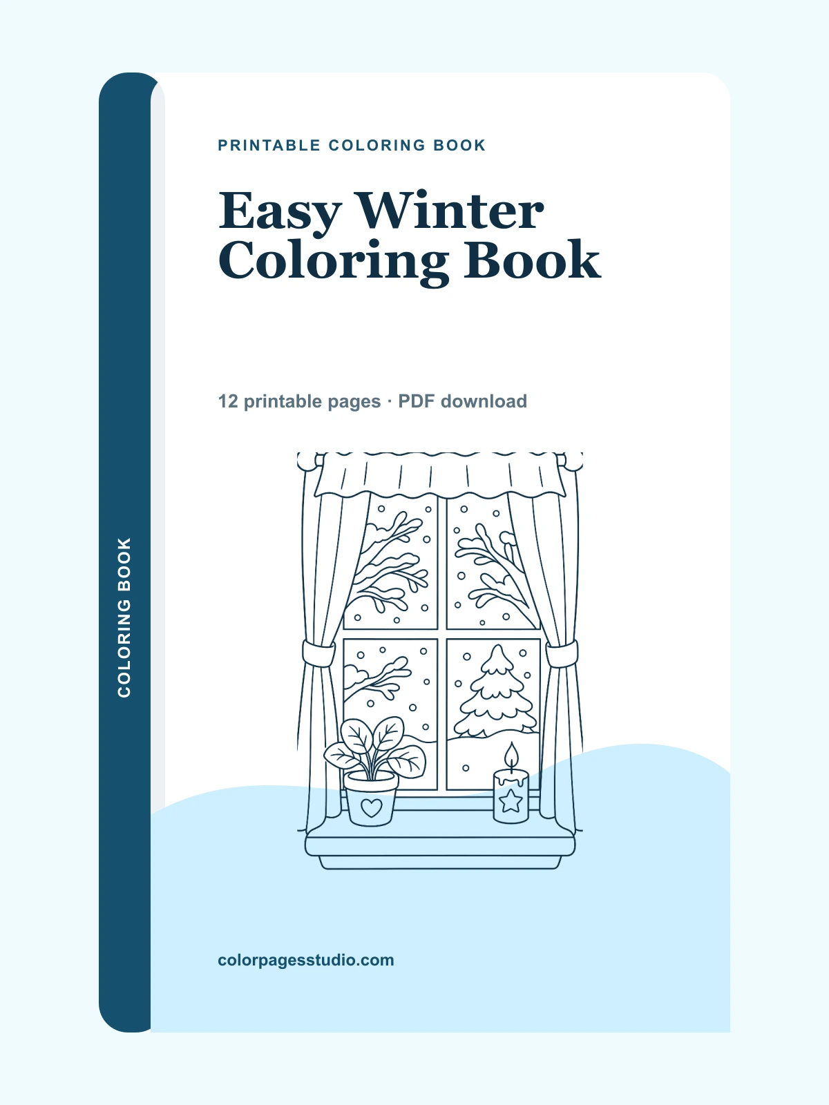 Easy Winter Coloring Book cover