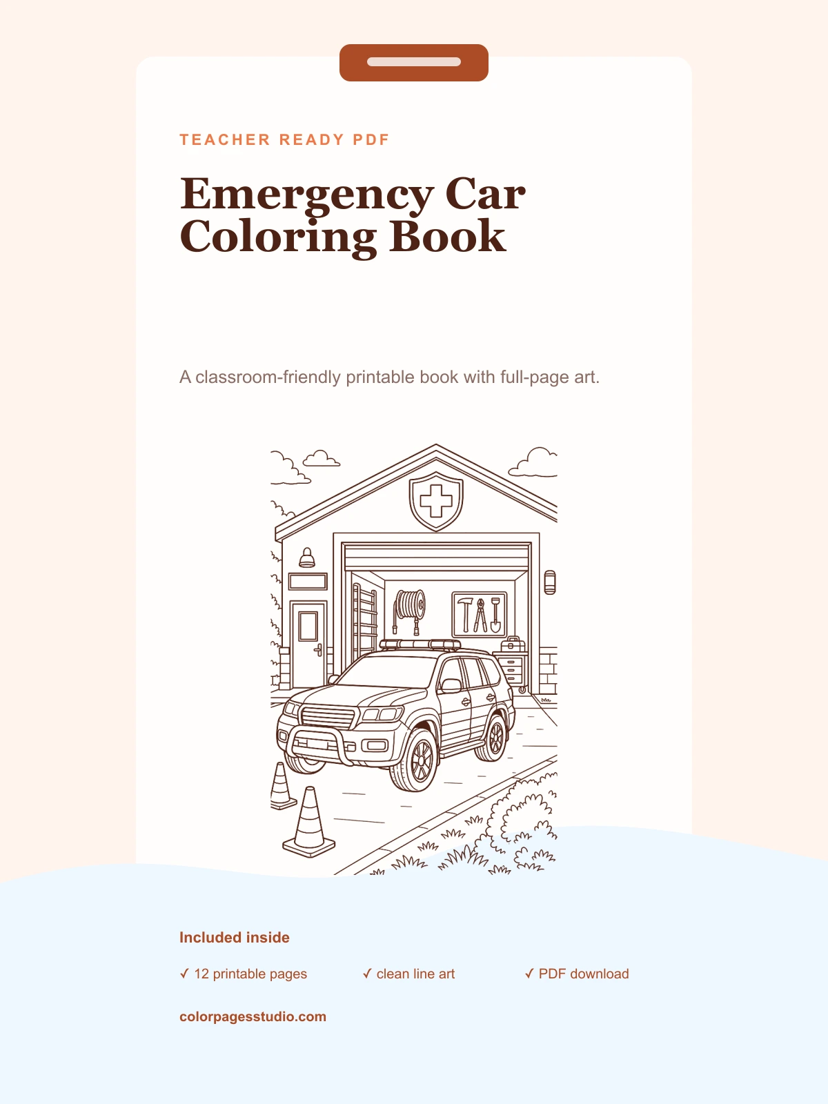 Emergency Car Coloring Book cover