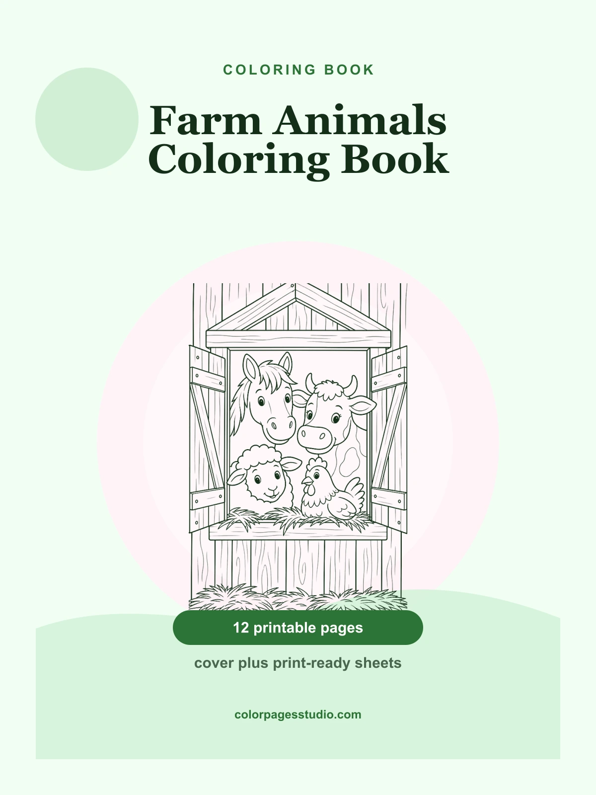 Farm Animals Coloring Book cover