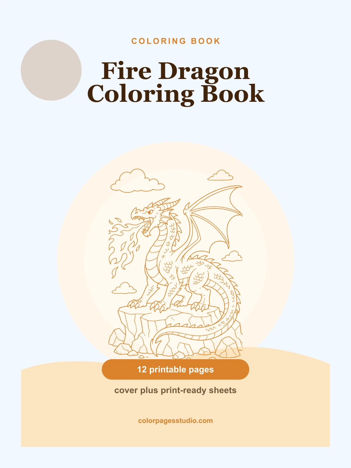 Fire Dragon Coloring Book cover