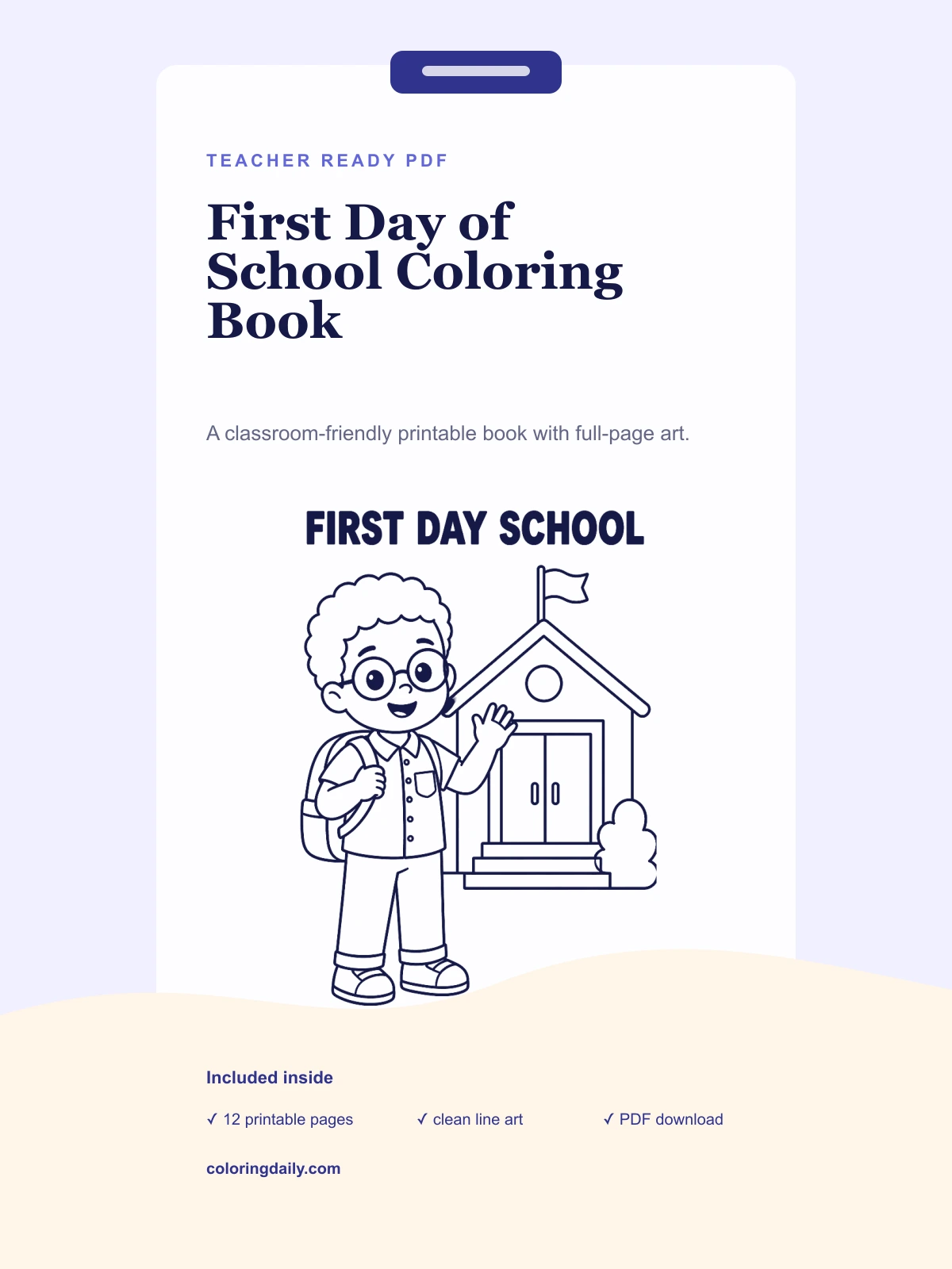 First Day of School Coloring Book cover