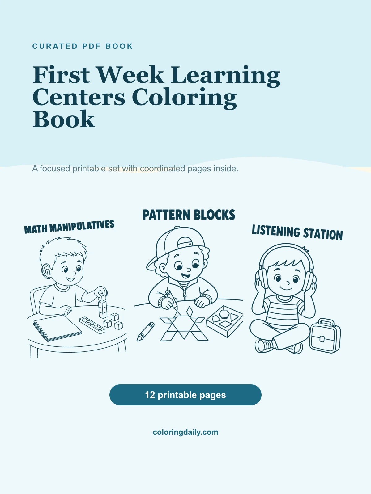 First Week Learning Centers Coloring Book cover