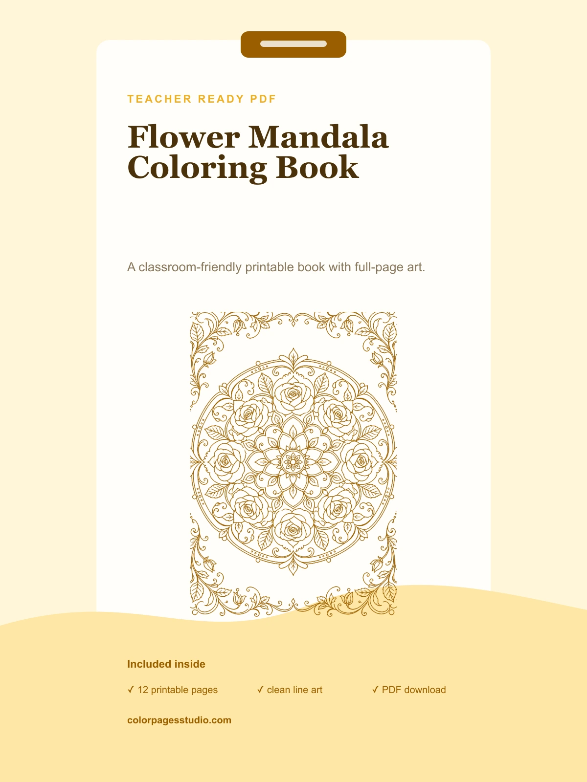 Flower Mandala Coloring Book cover