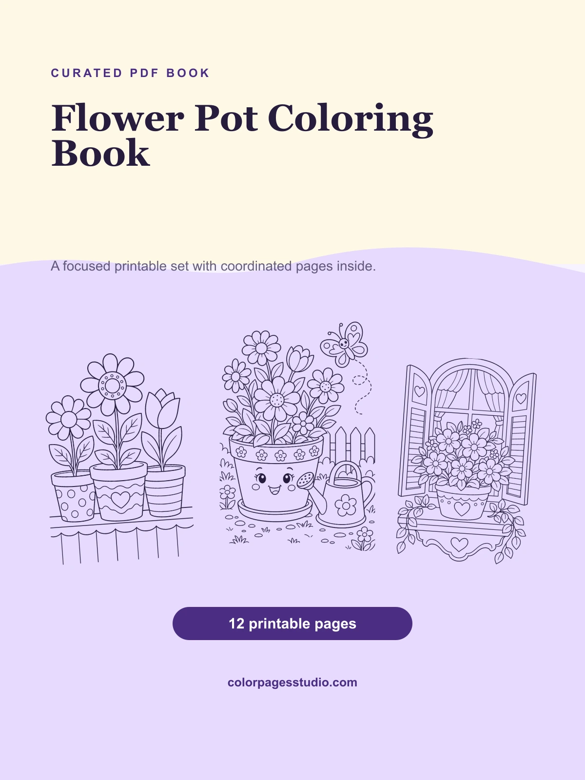 Flower Pot Coloring Book cover