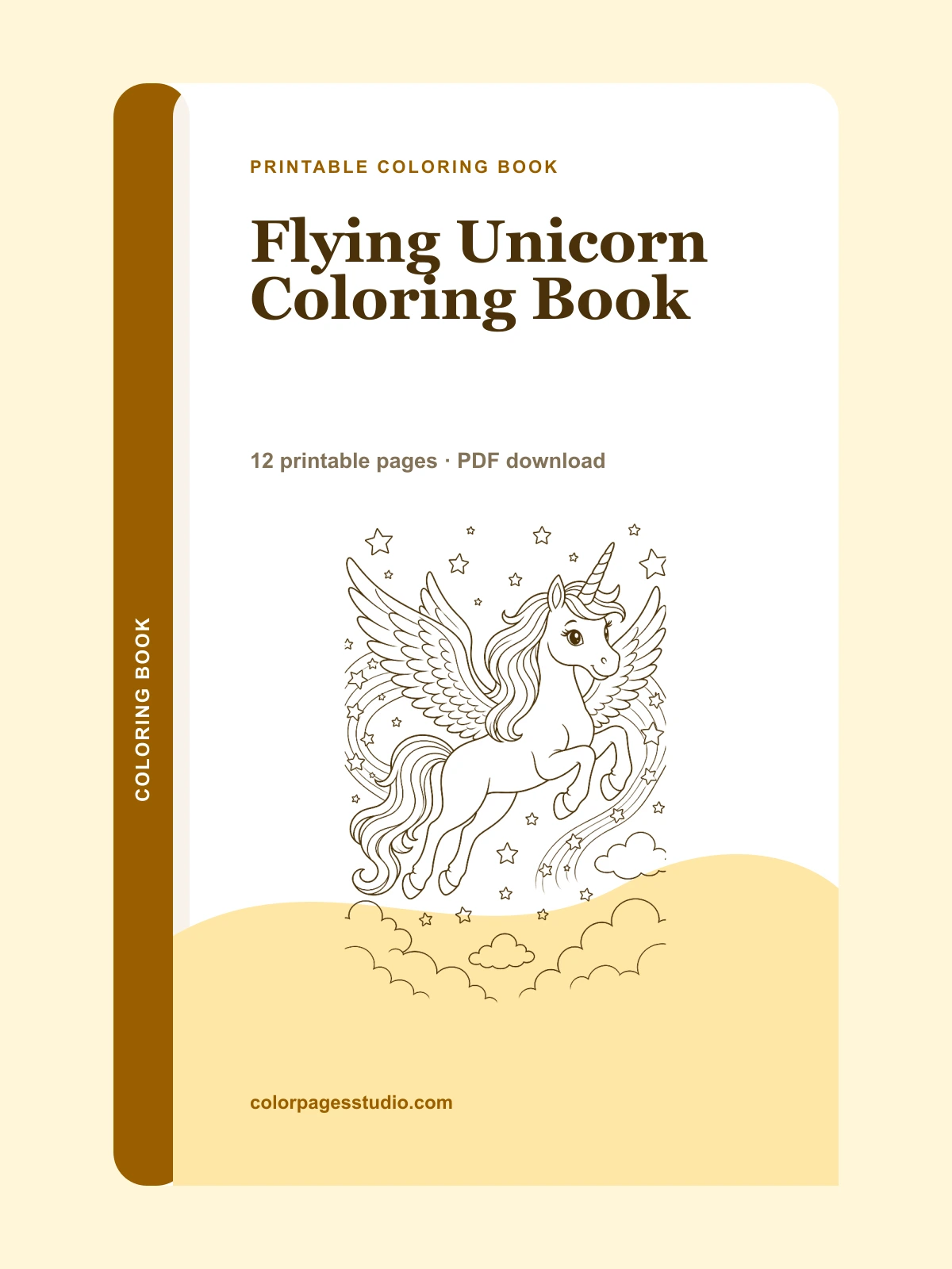 Flying Unicorn Coloring Book cover