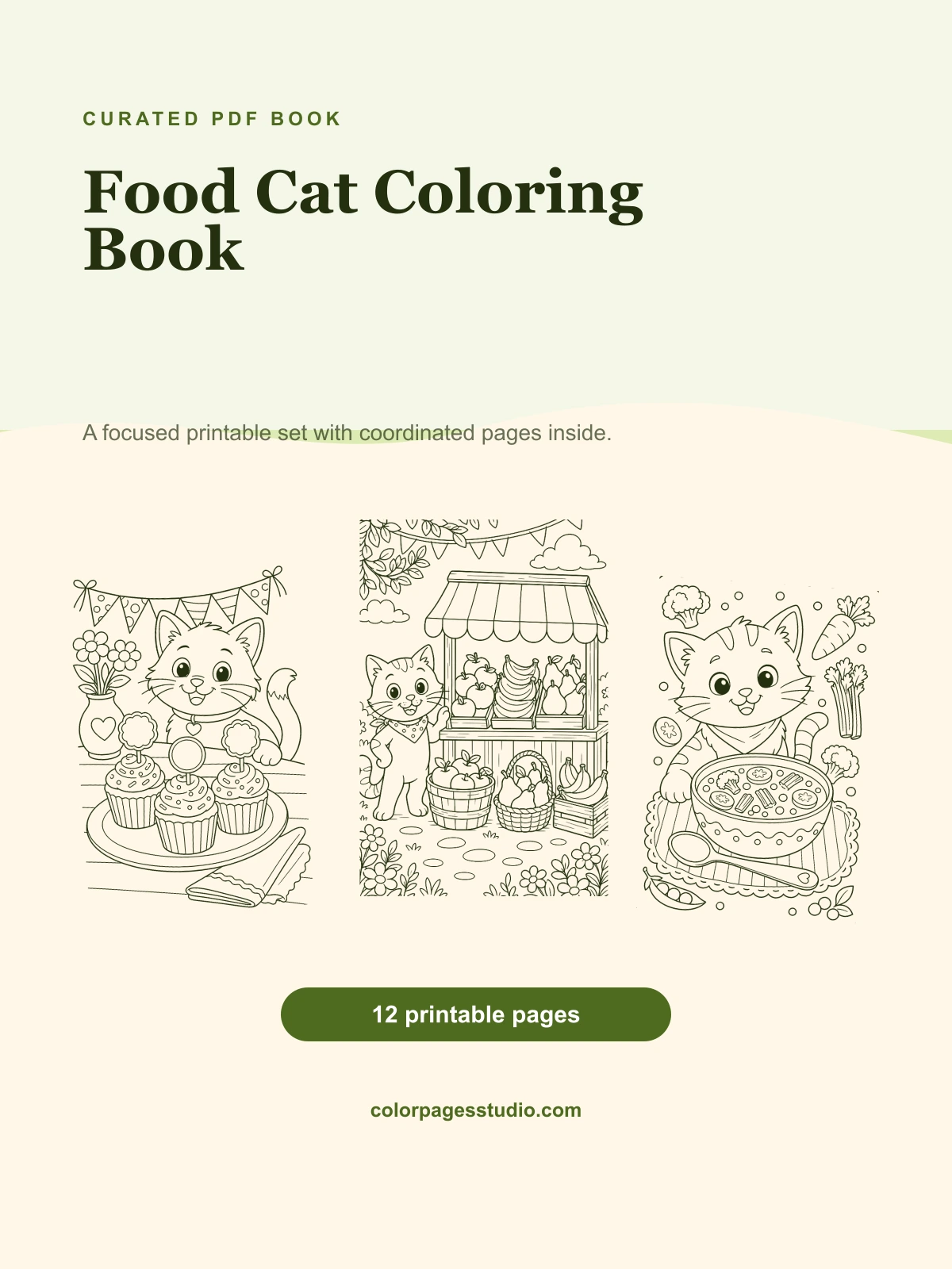 Food Cat Coloring Book cover