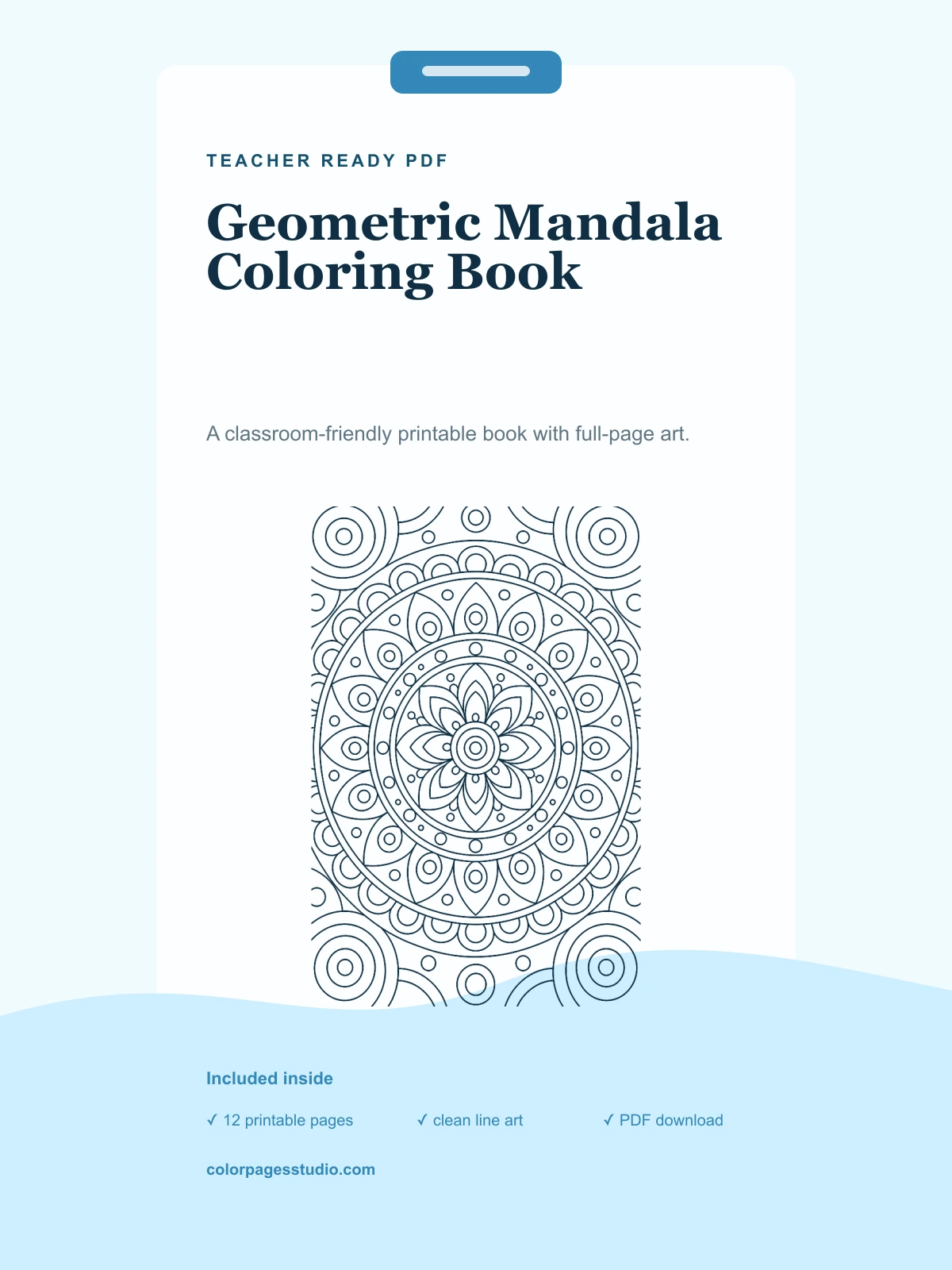 Geometric Mandala Coloring Book cover