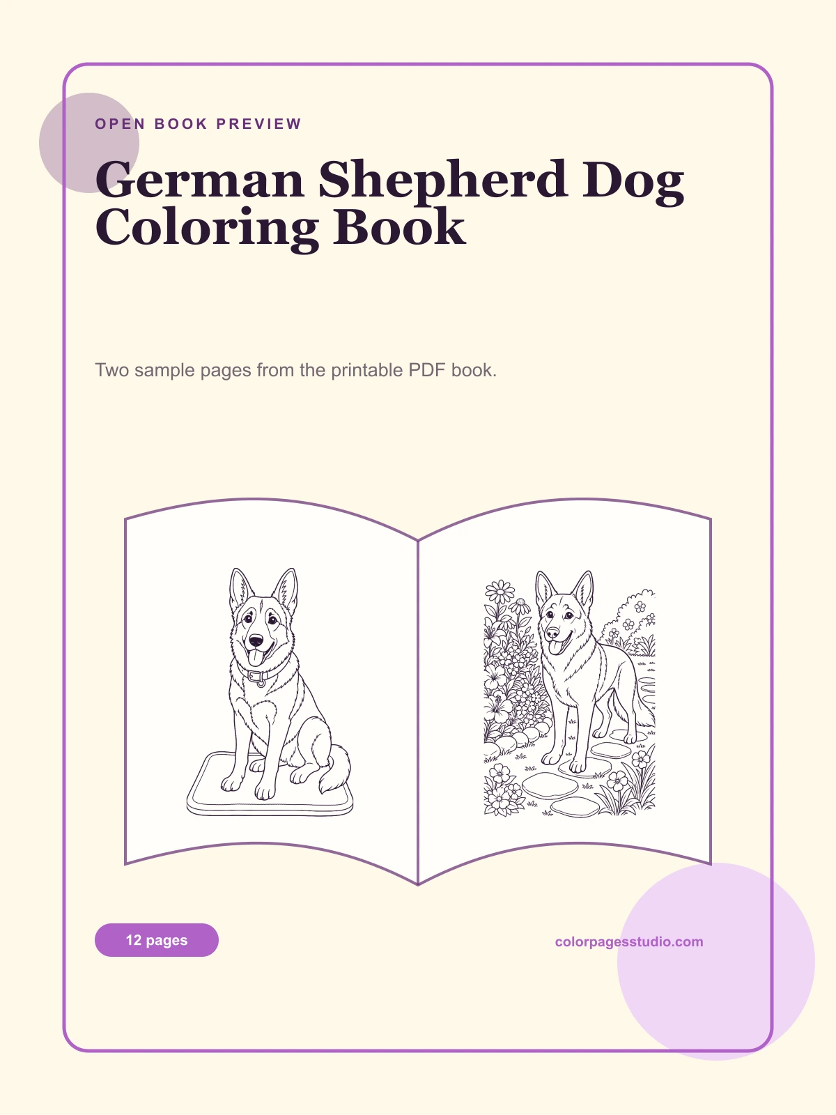 German Shepherd Dog Coloring Book cover
