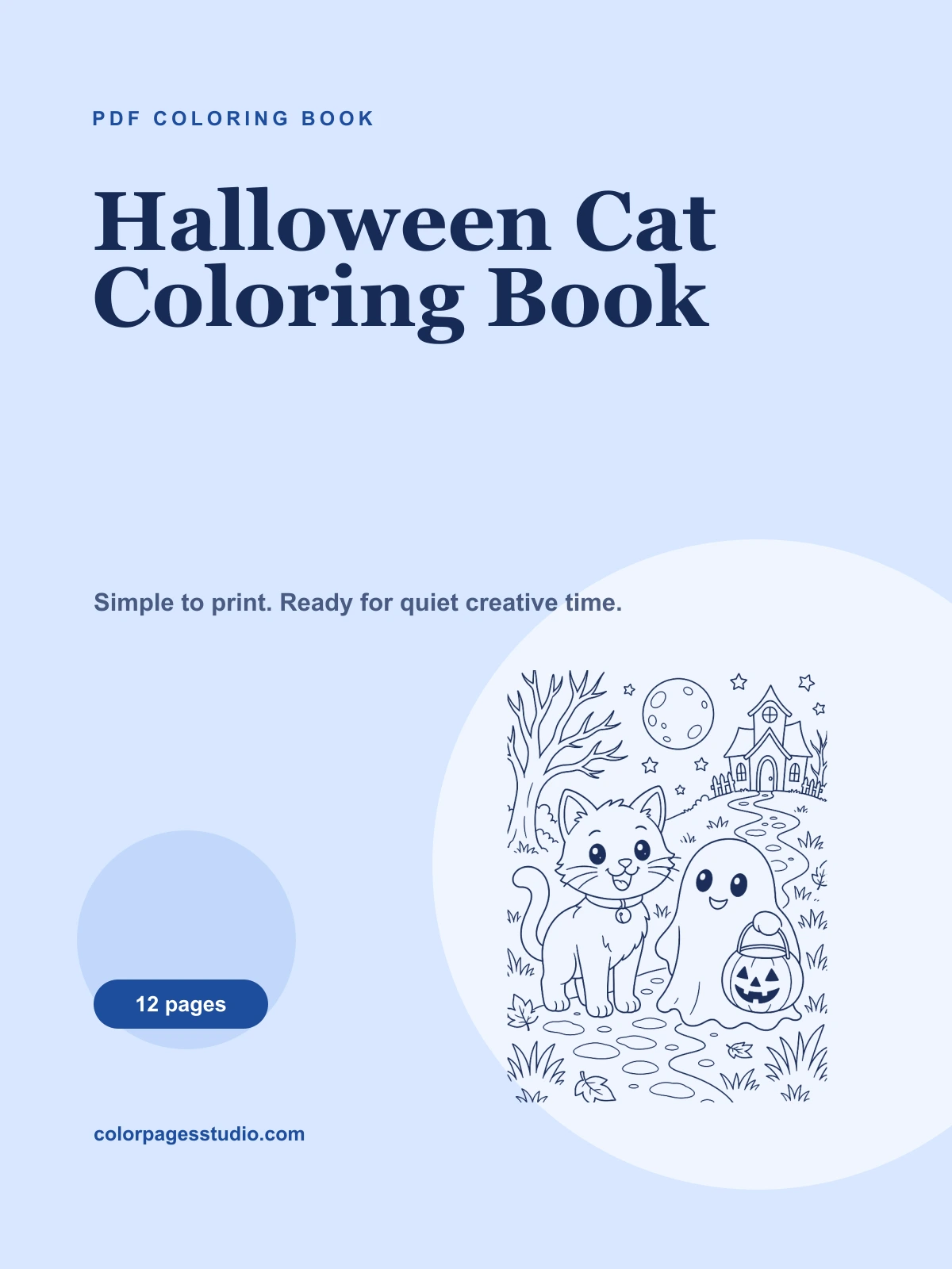 Halloween Cat Coloring Book cover