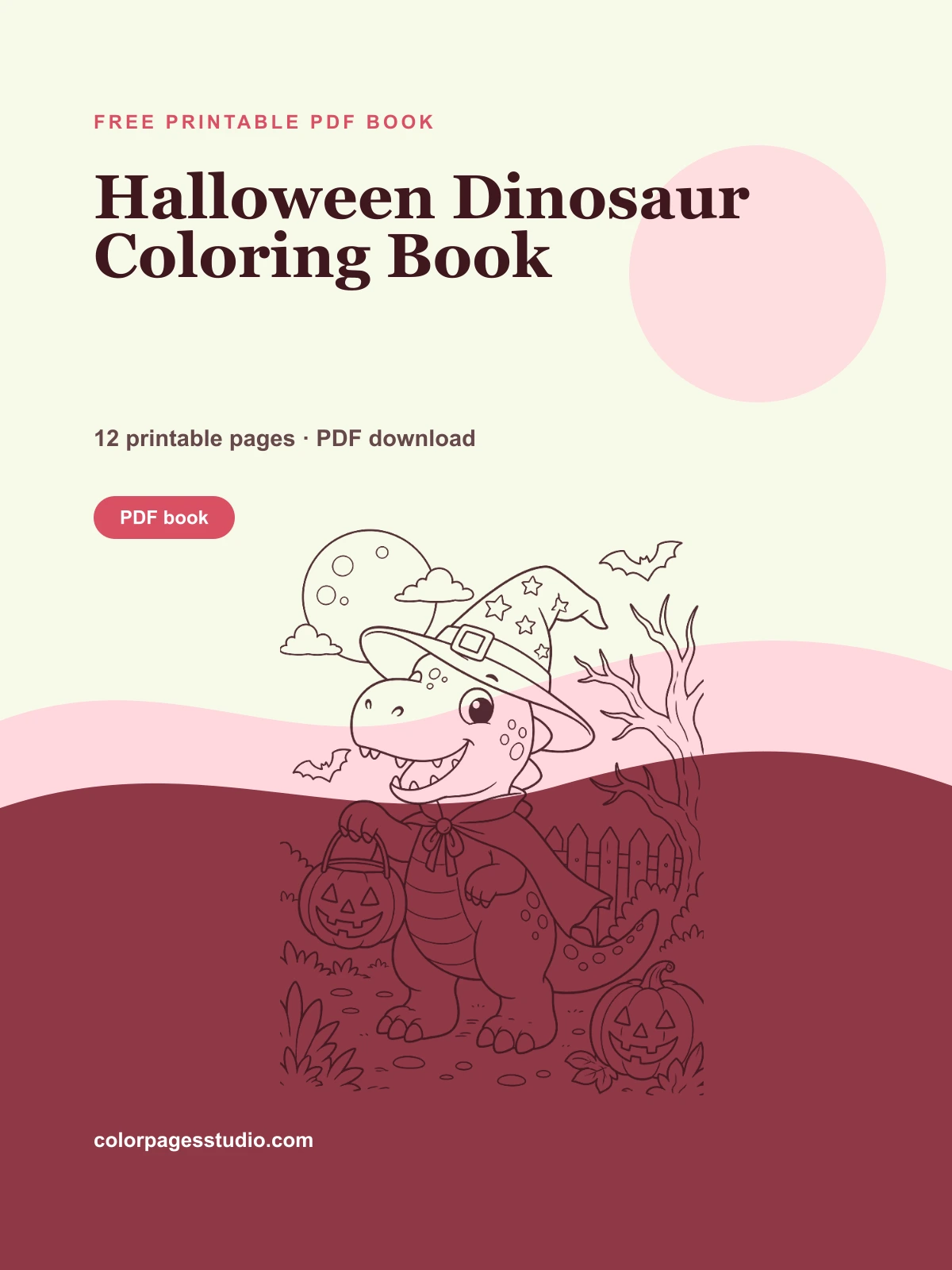 Halloween Dinosaur Coloring Book cover