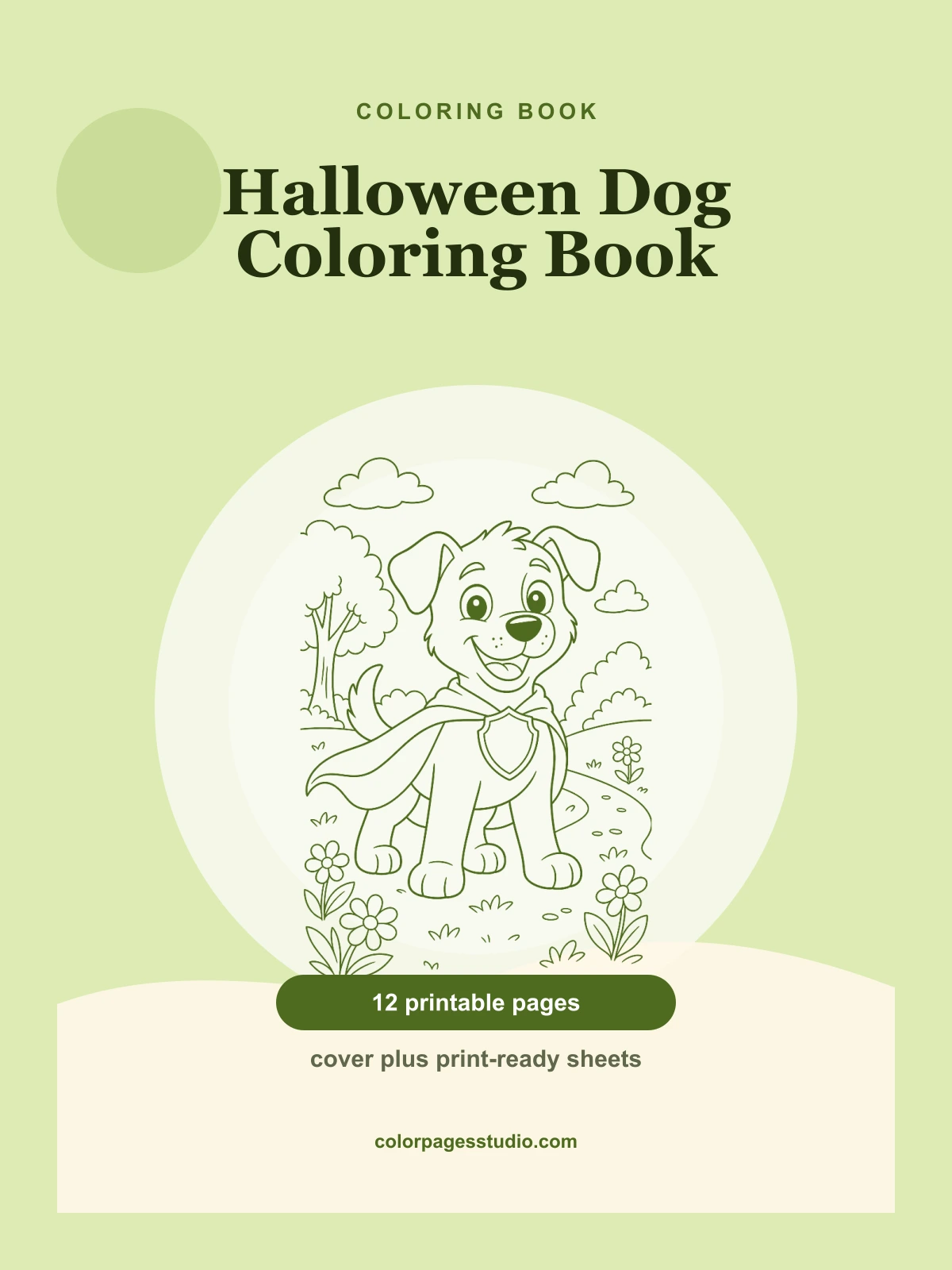 Halloween Dog Coloring Book cover