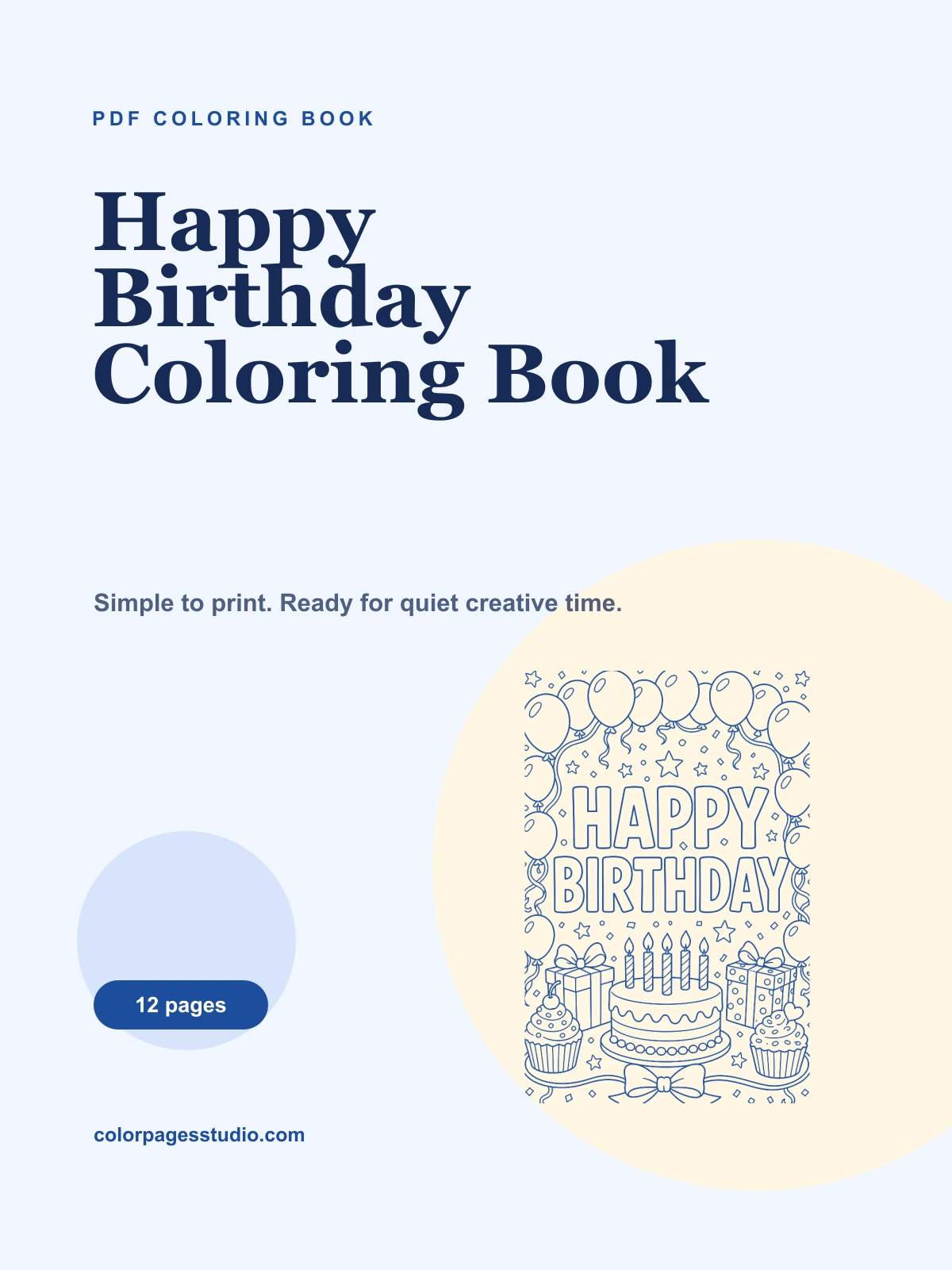 Happy Birthday Coloring Book cover