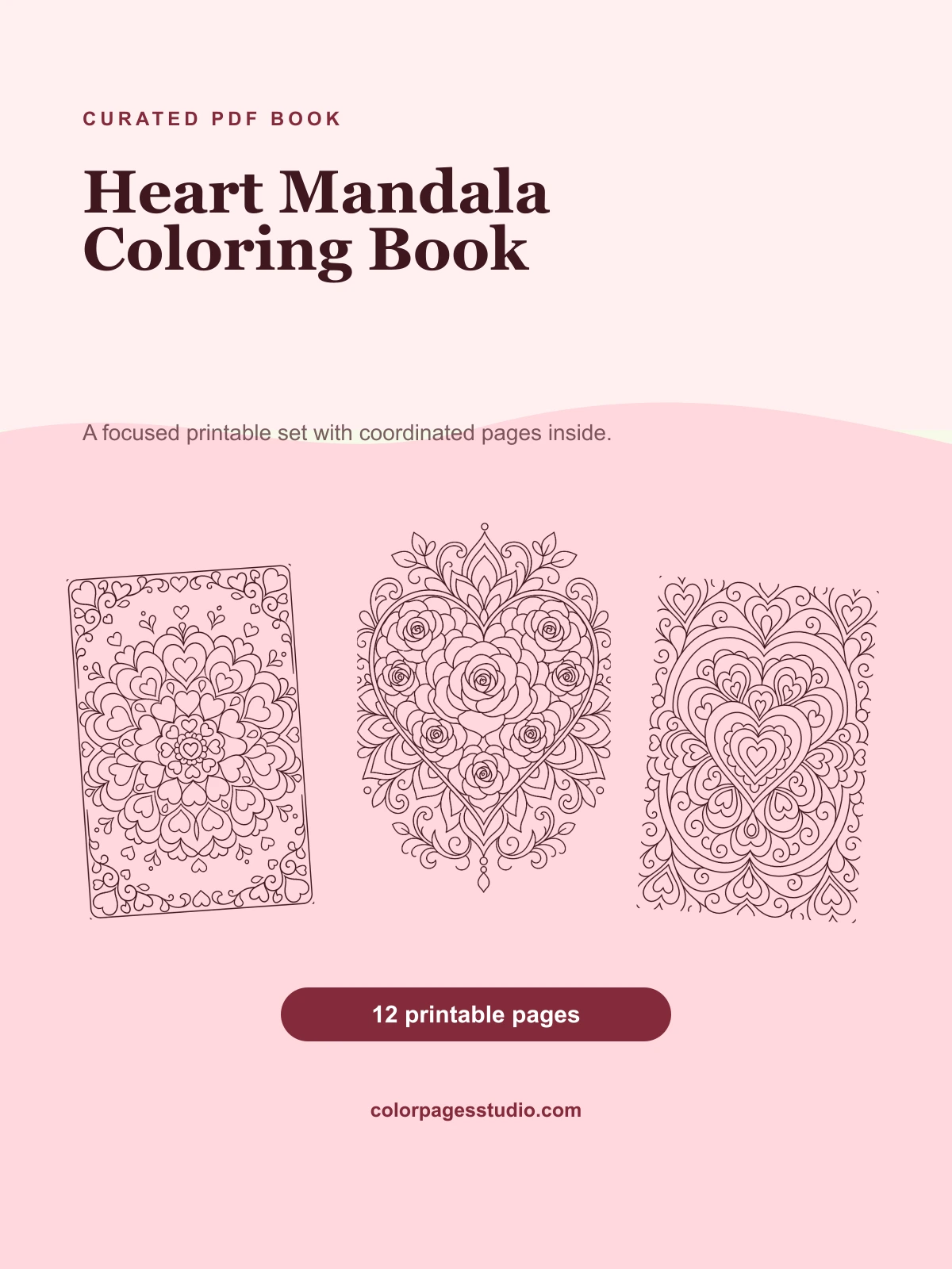 Heart Mandala Coloring Book cover