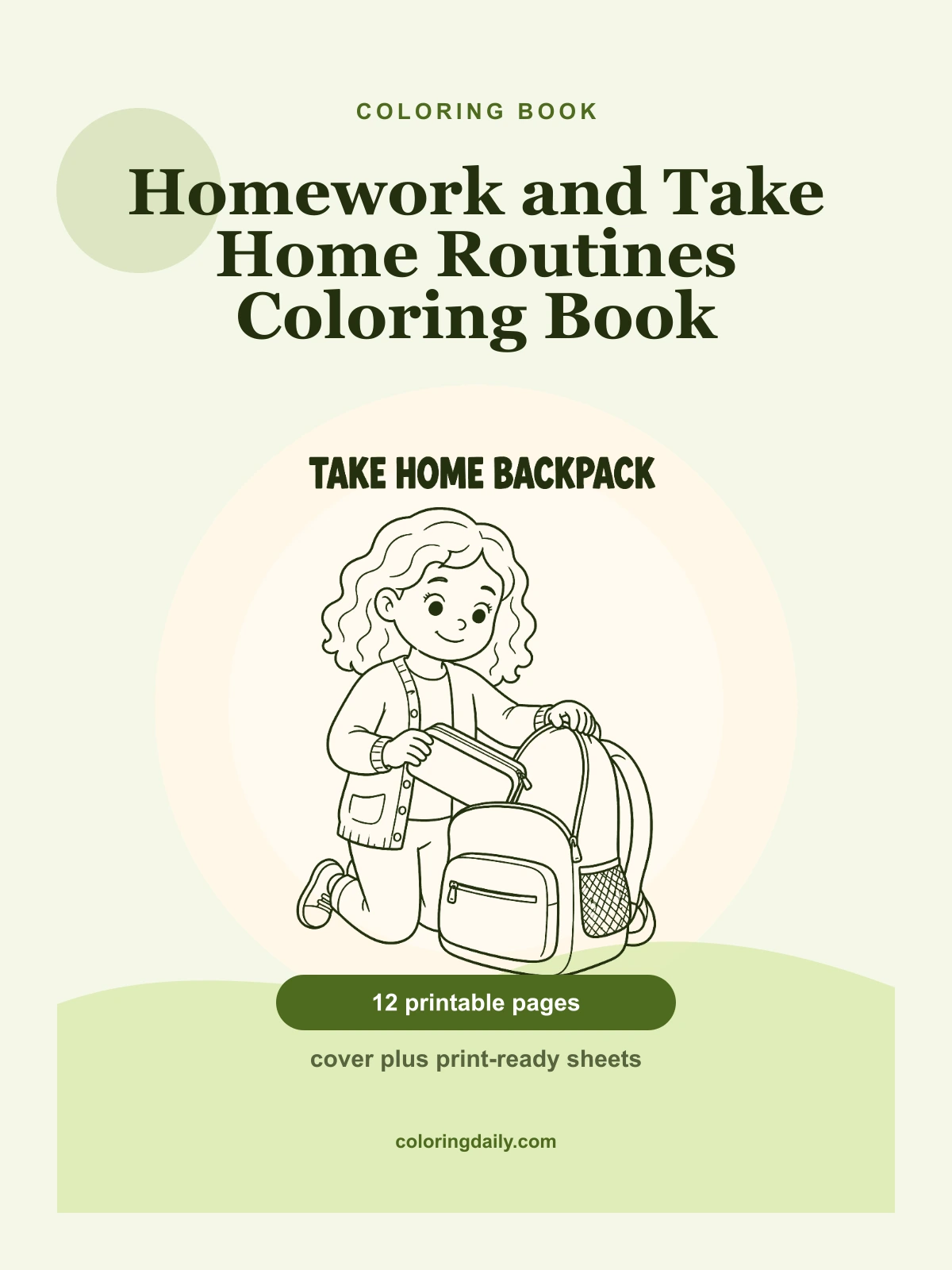 Homework and Take Home Routines Coloring Book cover