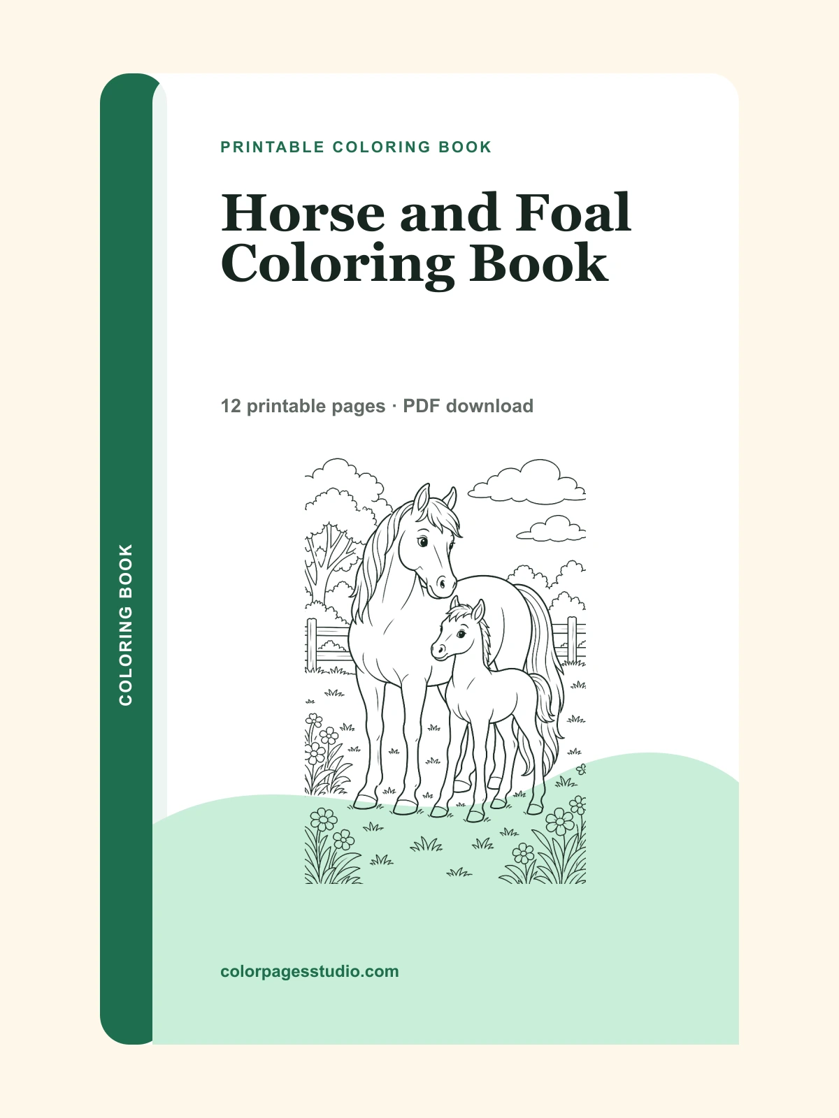 Horse and Foal Coloring Book cover