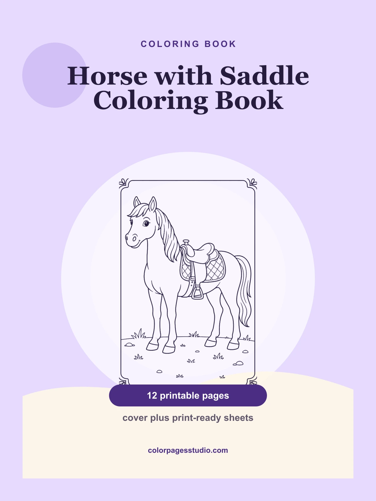 Horse with Saddle Coloring Book cover