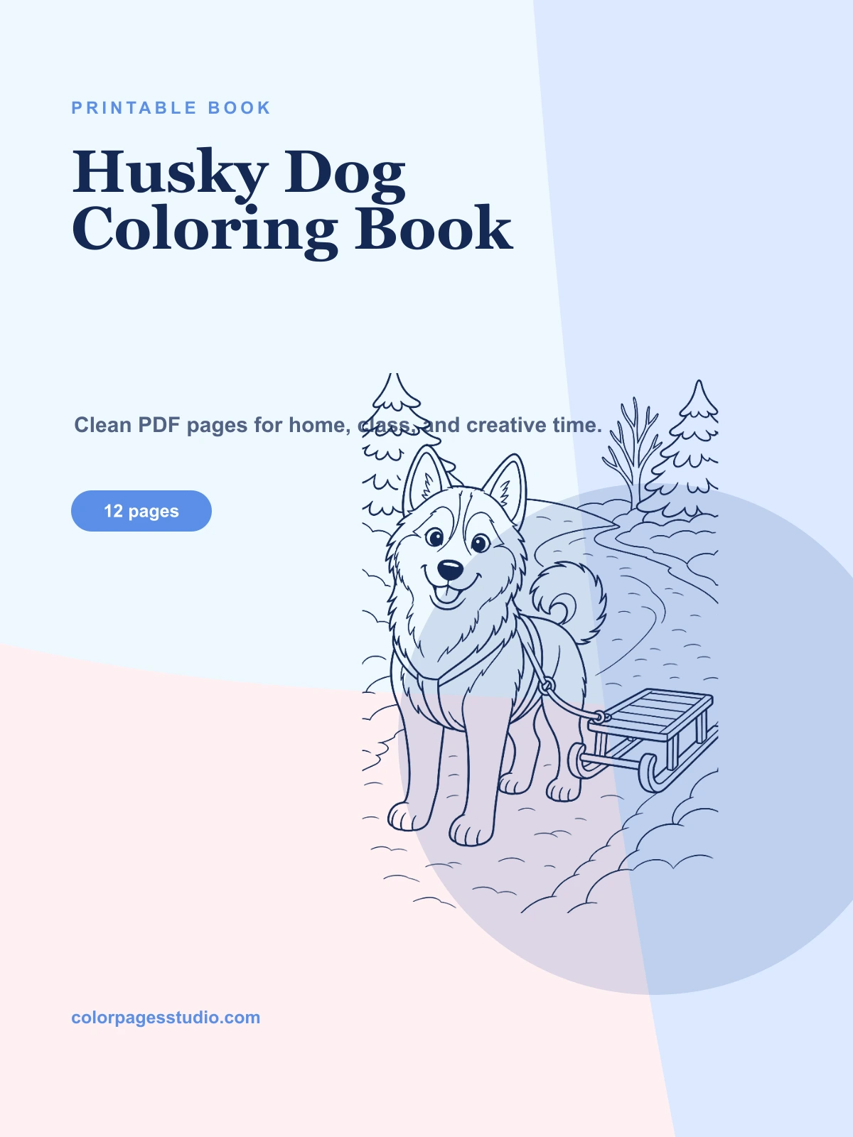 Husky Dog Coloring Book cover