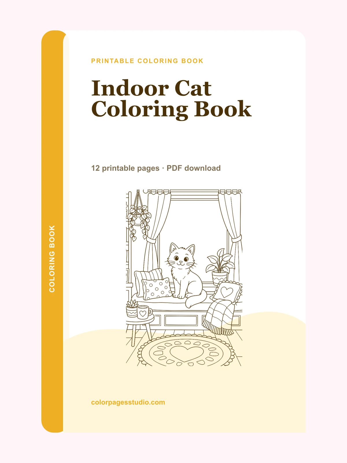 Indoor Cat Coloring Book cover