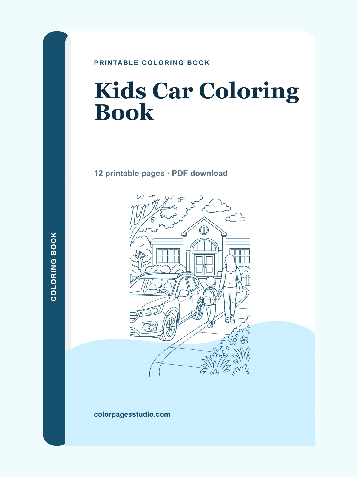 Kids Car Coloring Book cover