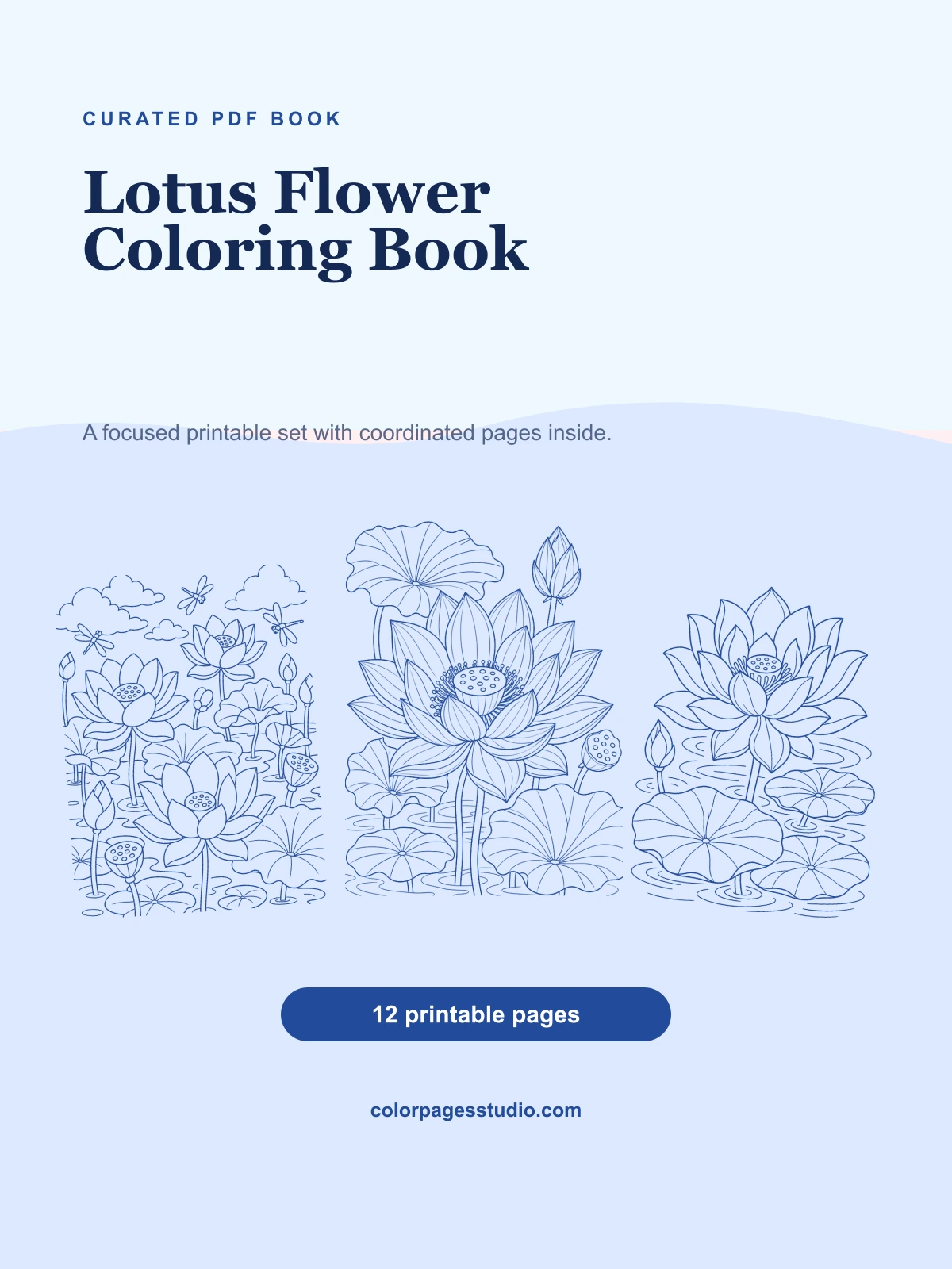 Lotus Flower Coloring Book cover