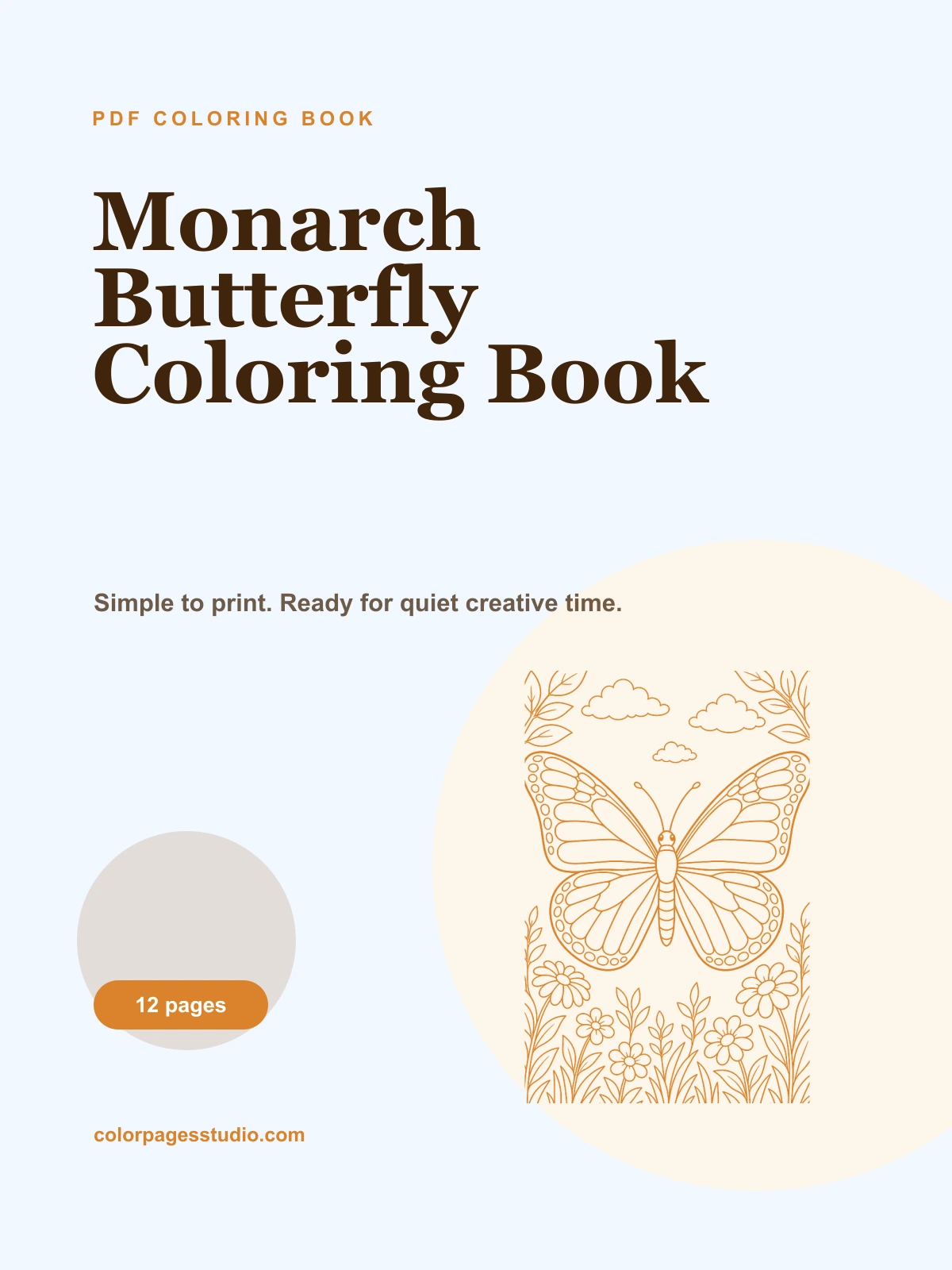 Monarch Butterfly Coloring Book cover