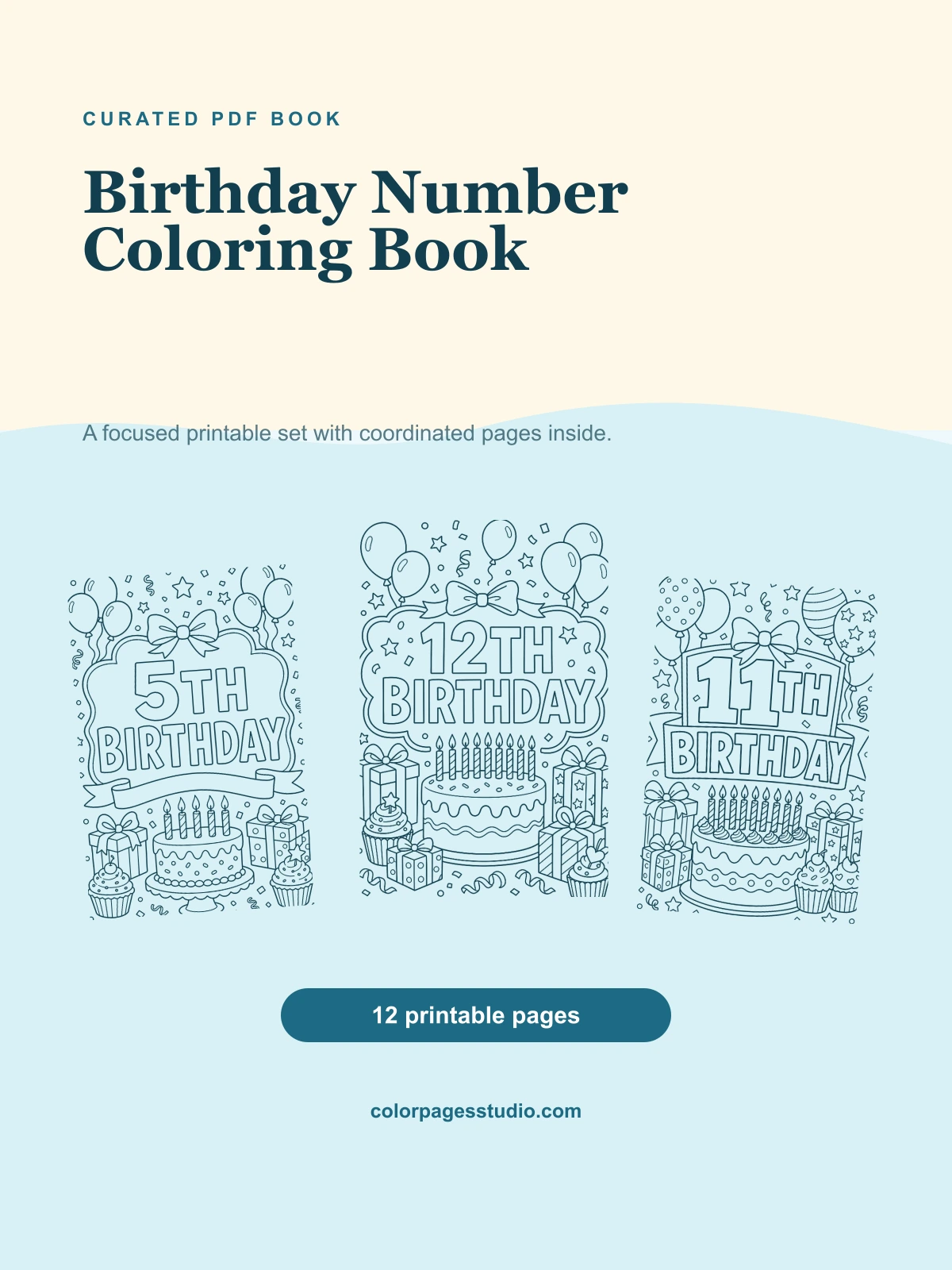 Birthday Number Coloring Book cover