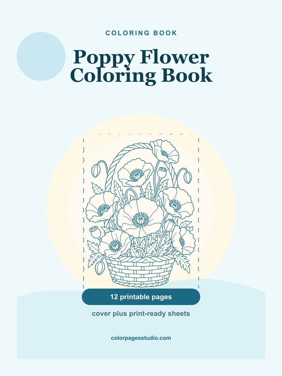 Poppy Flower Coloring Book cover