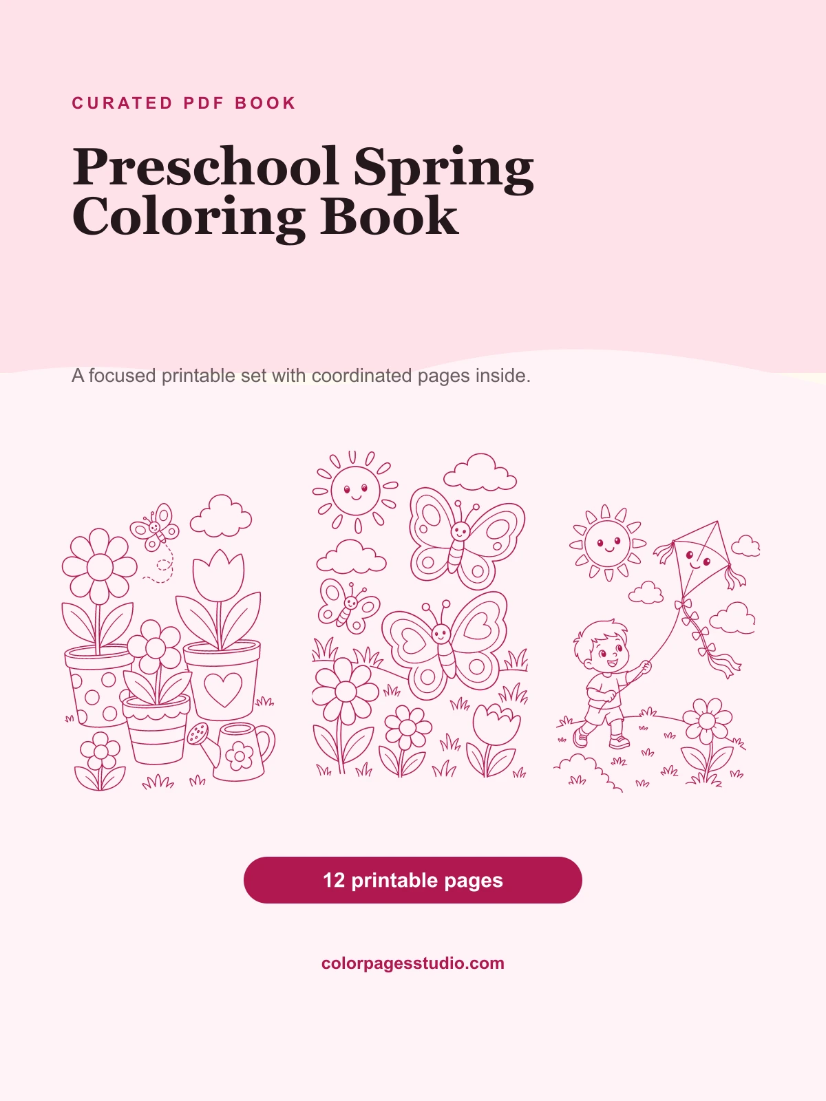 Preschool Spring Coloring Book cover