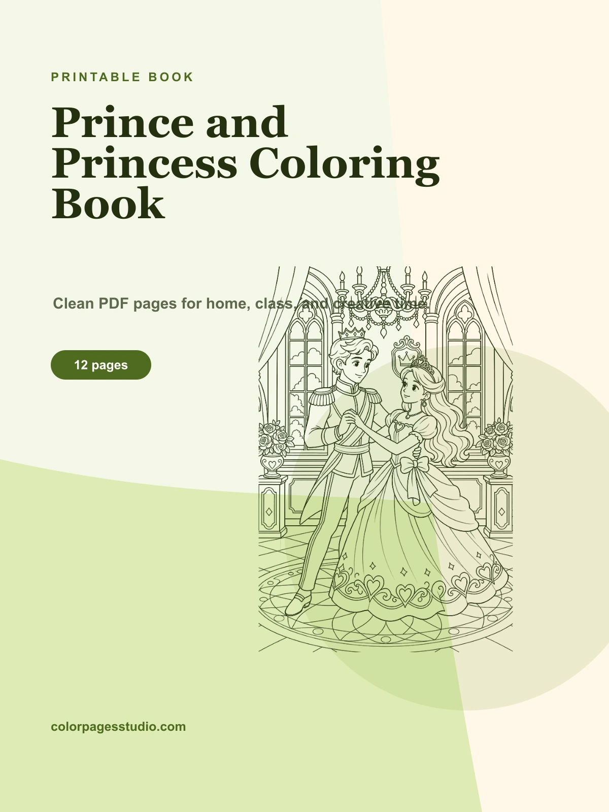 Prince and Princess Coloring Book cover