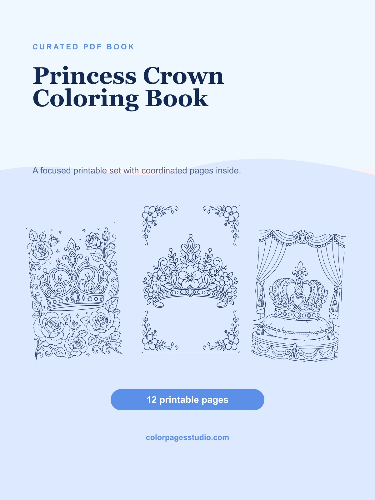 Princess Crown Coloring Book cover