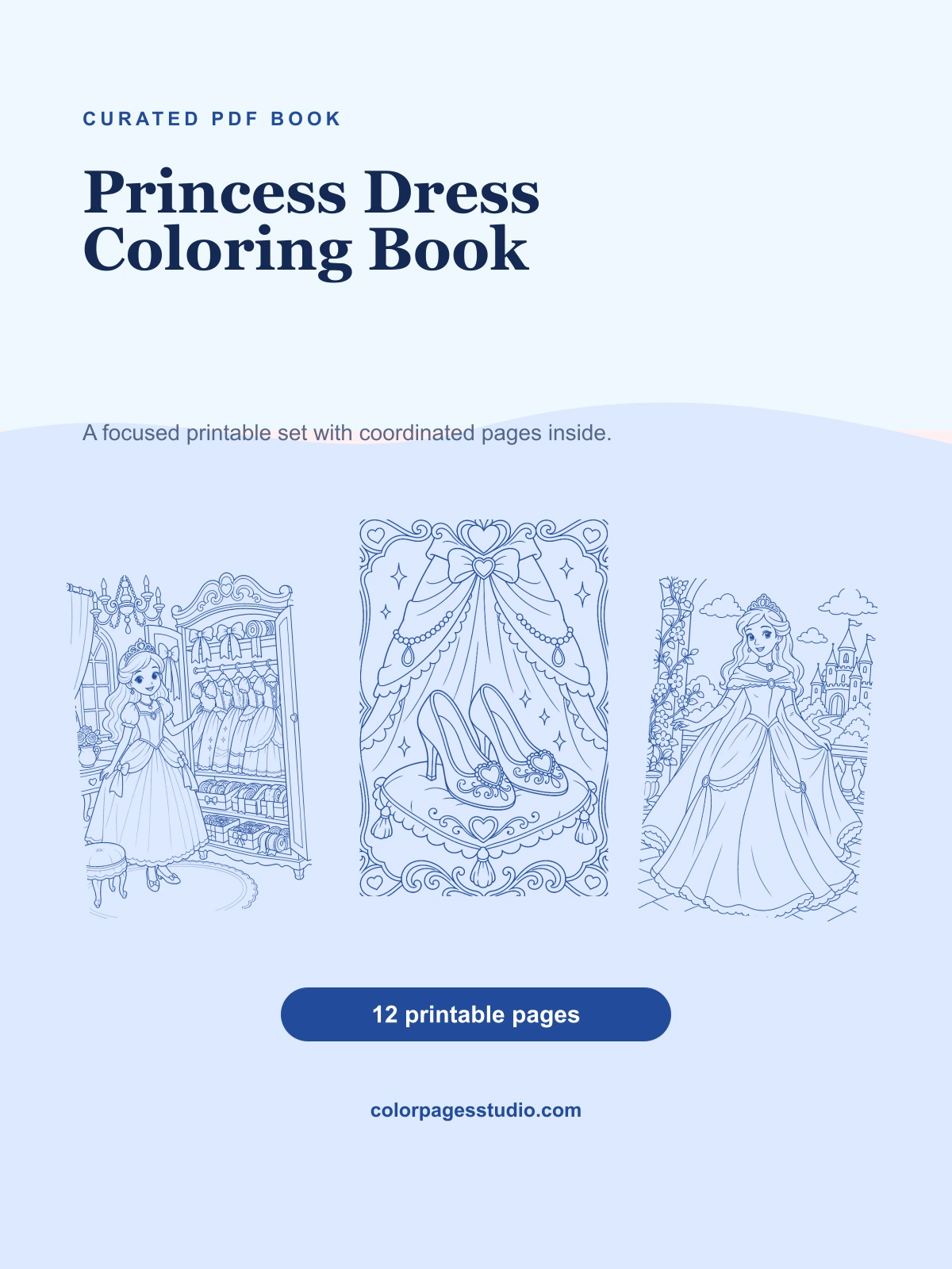 Princess Dress Coloring Book cover