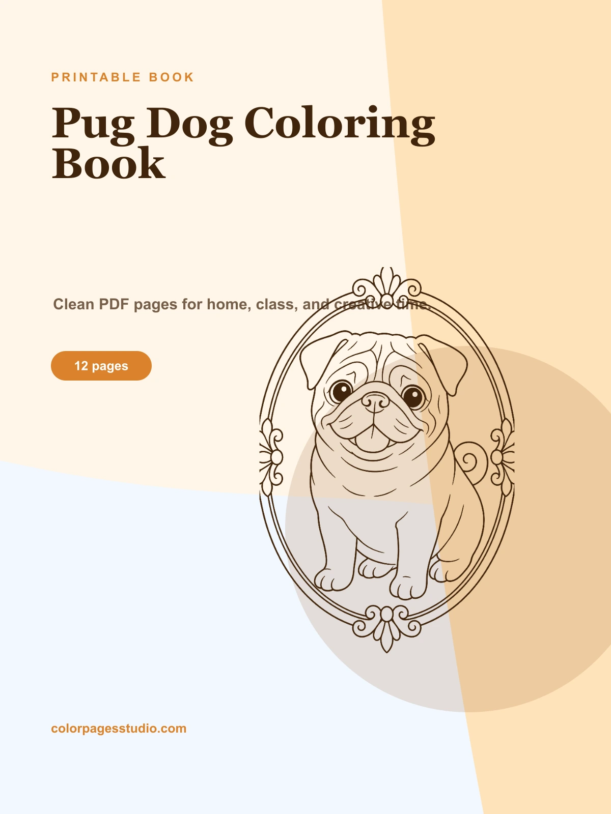 Pug Dog Coloring Book cover
