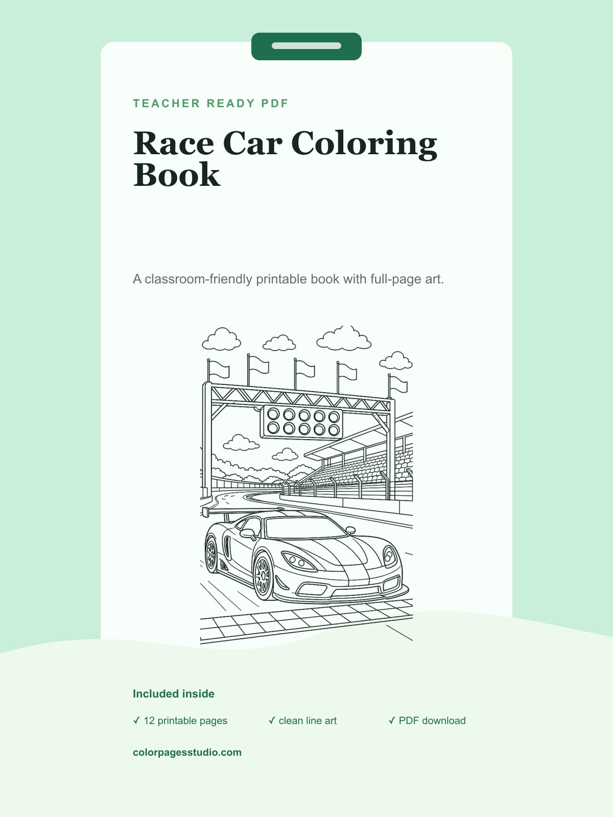 Race Car Coloring Book cover