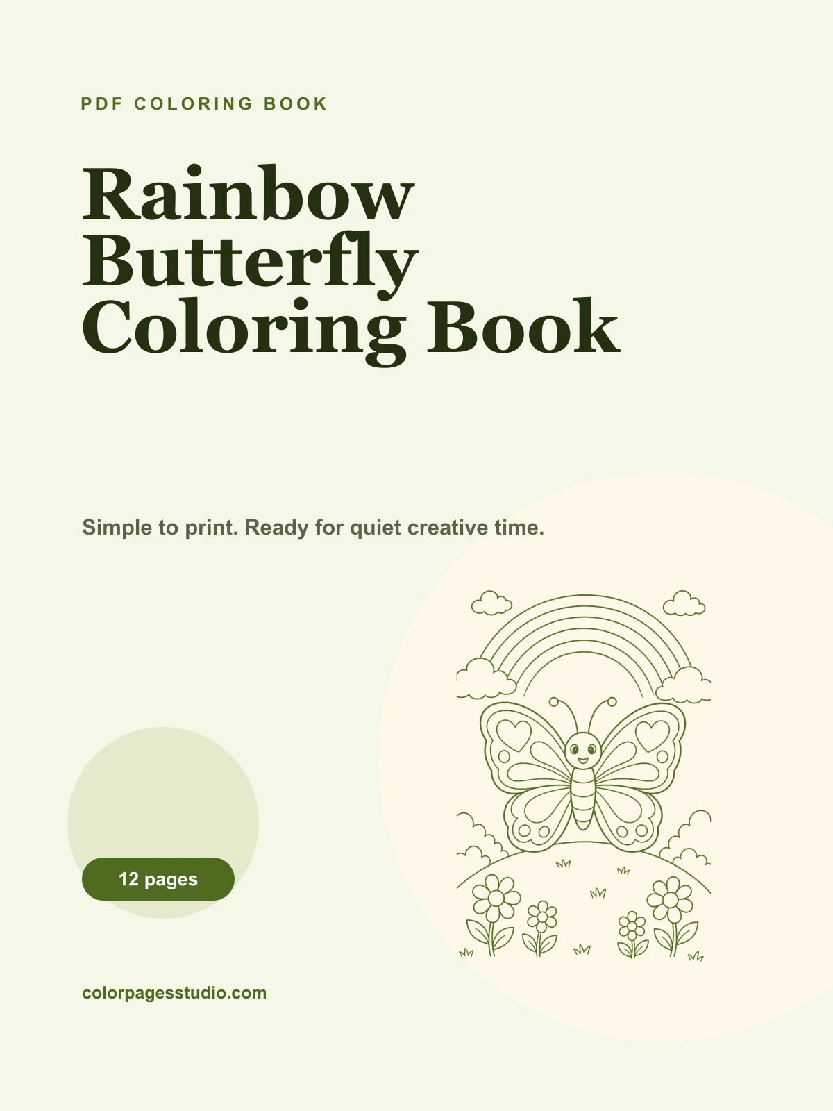 Rainbow Butterfly Coloring Book cover