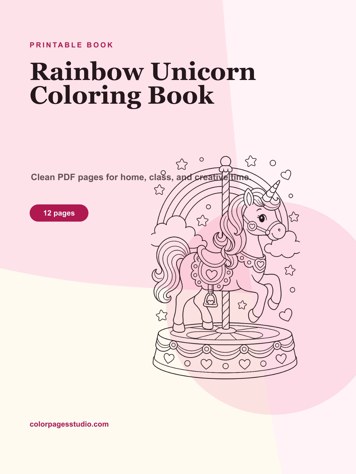 Rainbow Unicorn Coloring Book cover